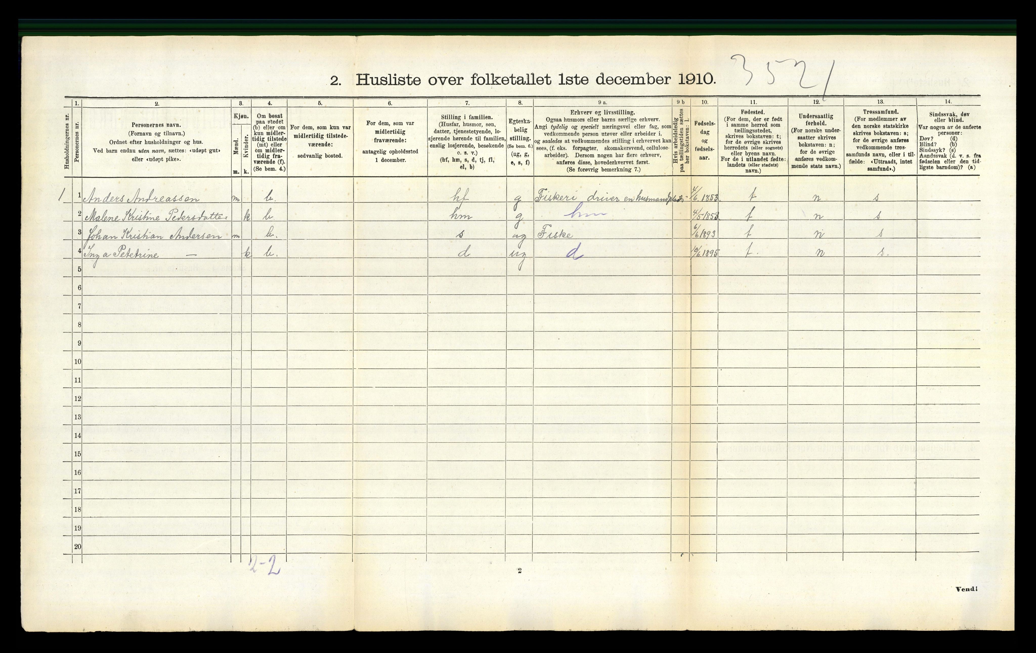 RA, 1910 census for Lurøy, 1910, p. 93