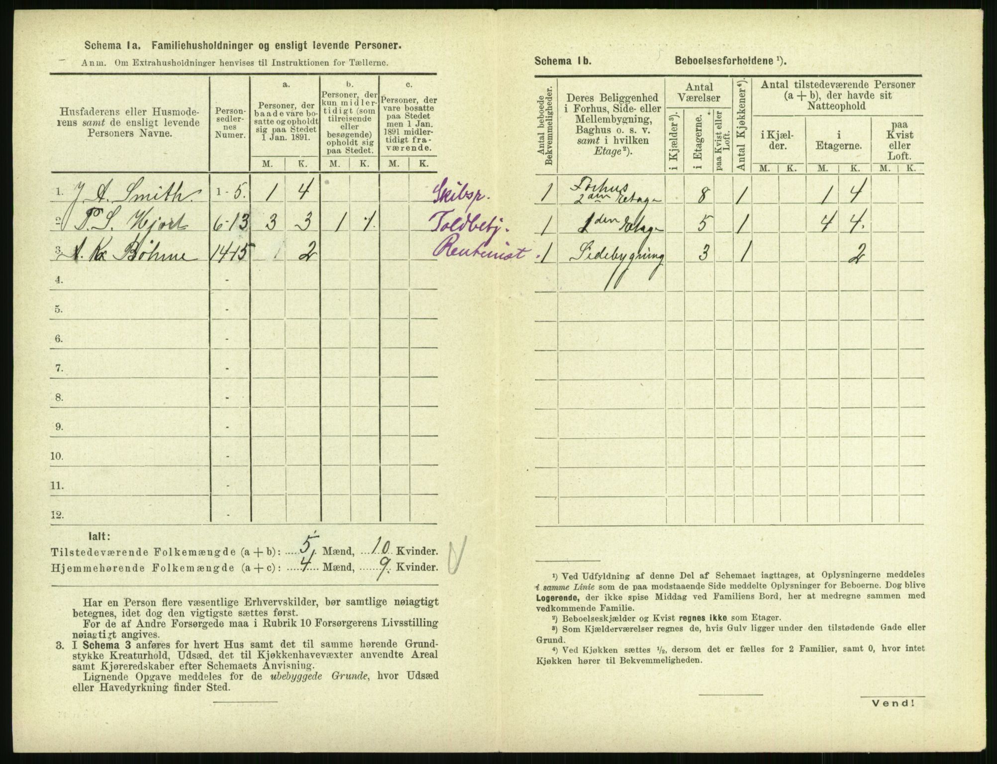 RA, 1891 census for 0707 Larvik, 1891, p. 1738