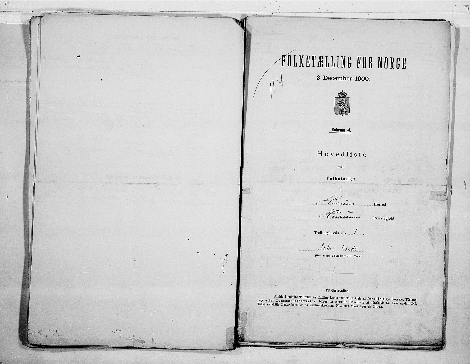 RA, 1900 census for Hurum, 1900, p. 4