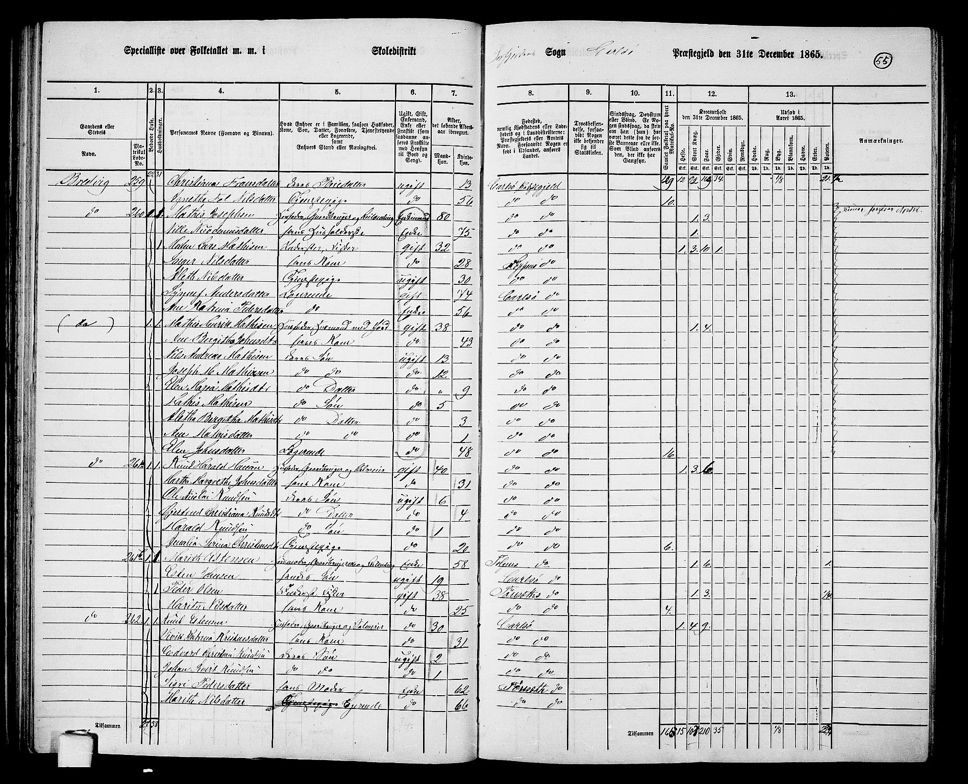 RA, 1865 census for Karlsøy, 1865, p. 55