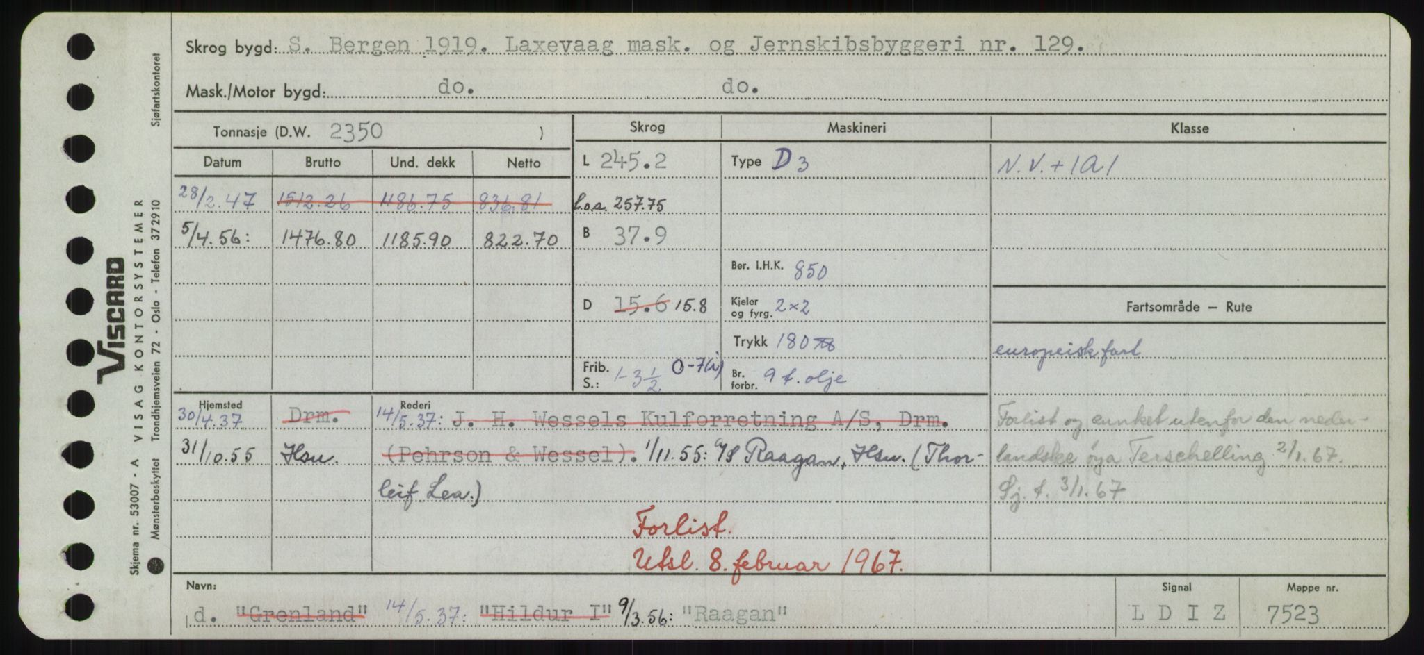 Sjøfartsdirektoratet med forløpere, Skipsmålingen, RA/S-1627/H/Hd/L0031: Fartøy, Rju-Sam, p. 495