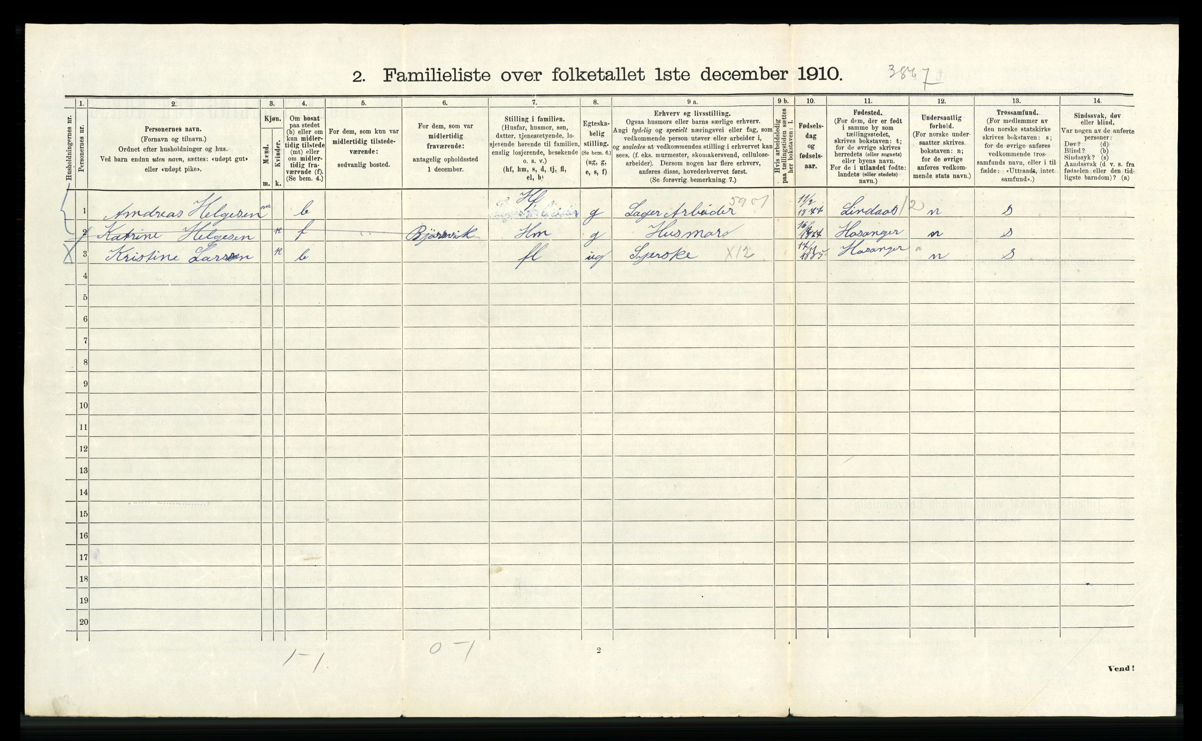 RA, 1910 census for Bergen, 1910, p. 29482