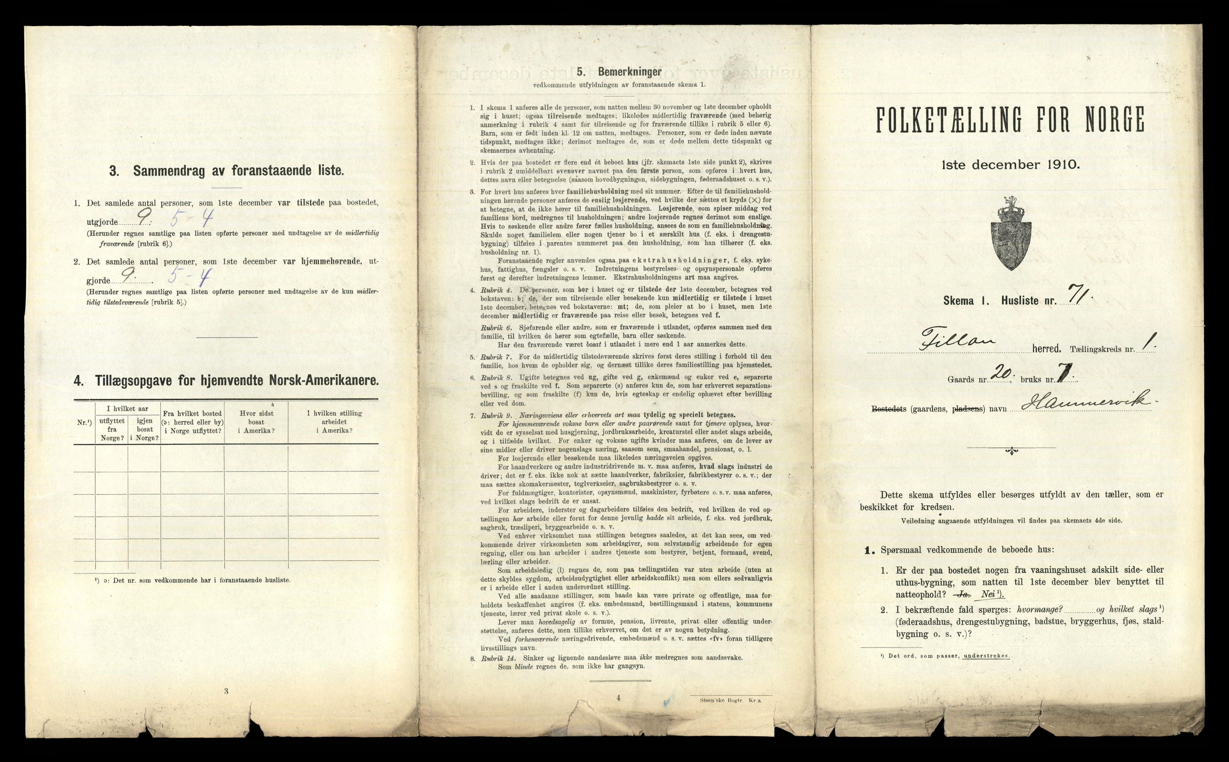 RA, 1910 census for Fillan, 1910, p. 185