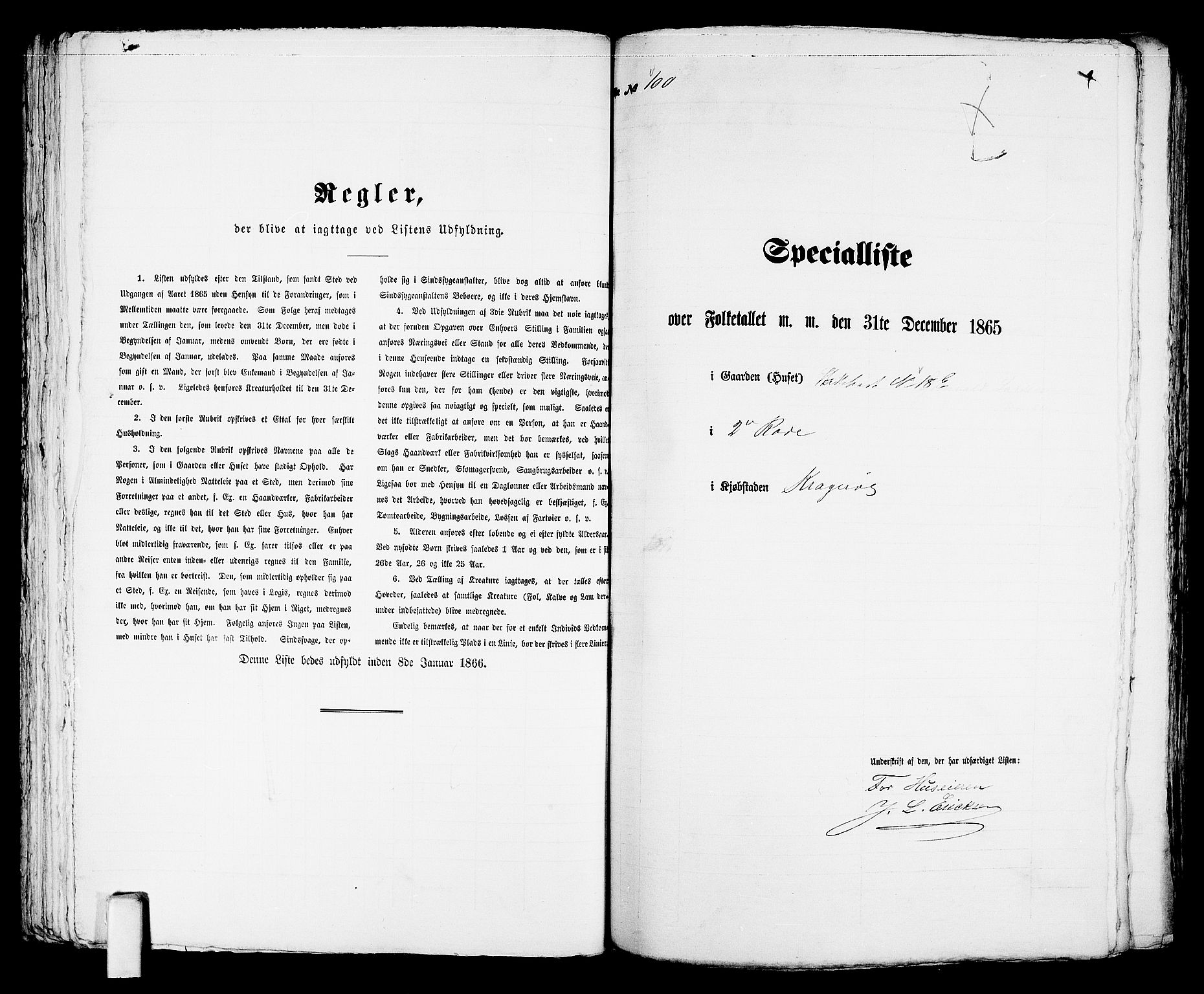 RA, 1865 census for Kragerø/Kragerø, 1865, p. 209