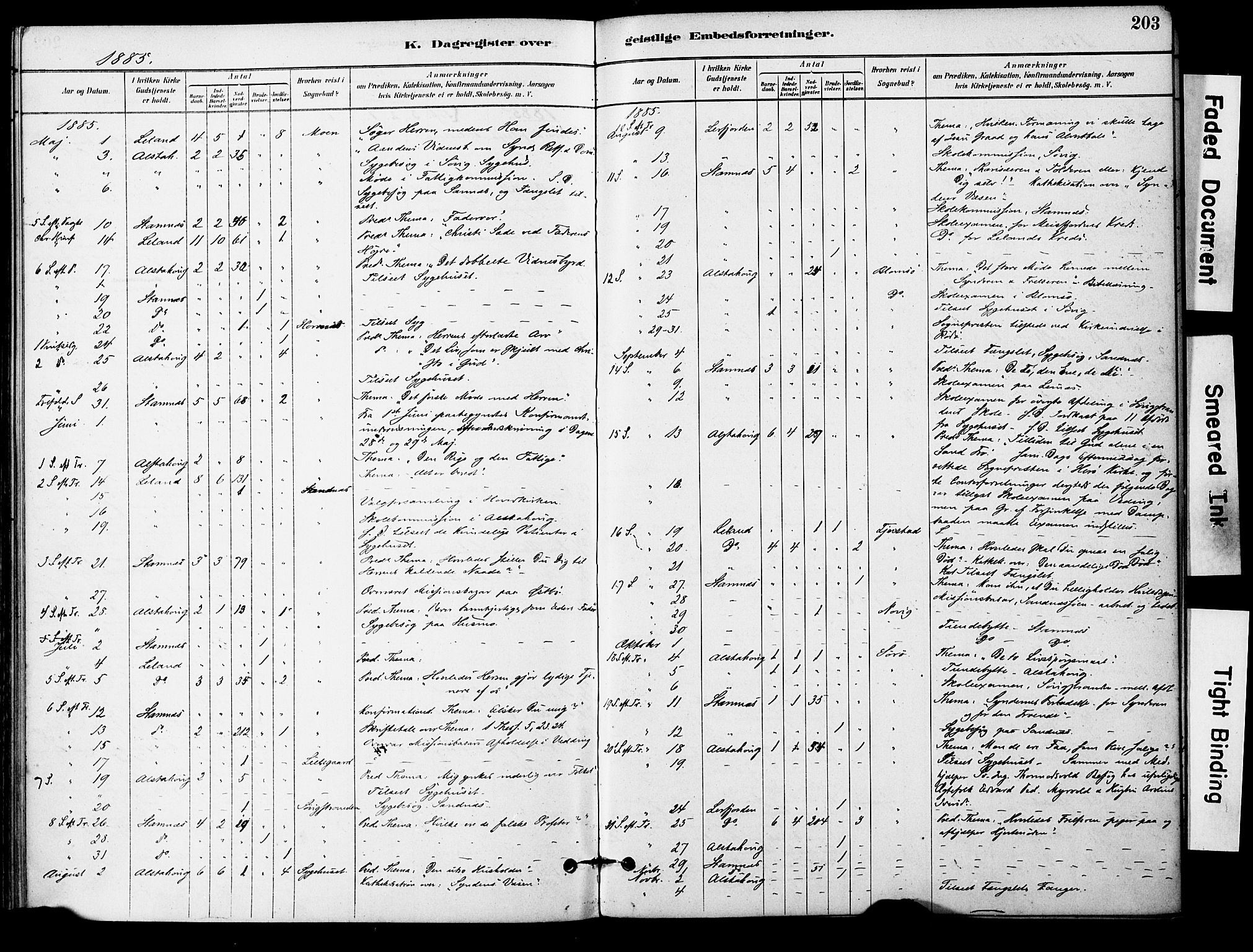 Ministerialprotokoller, klokkerbøker og fødselsregistre - Nordland, AV/SAT-A-1459/830/L0450: Parish register (official) no. 830A14, 1879-1896, p. 203