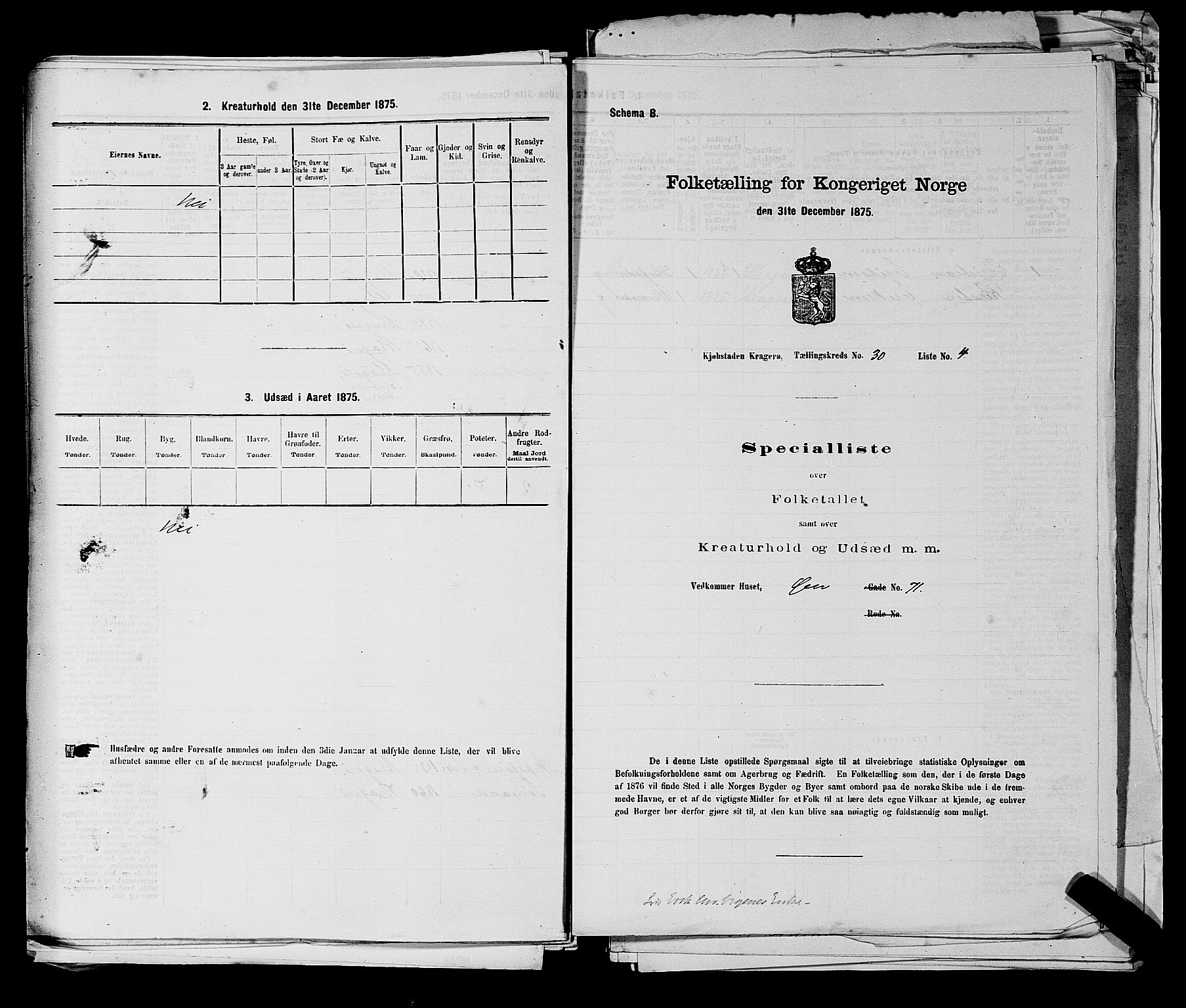 SAKO, 1875 census for 0801P Kragerø, 1875, p. 665