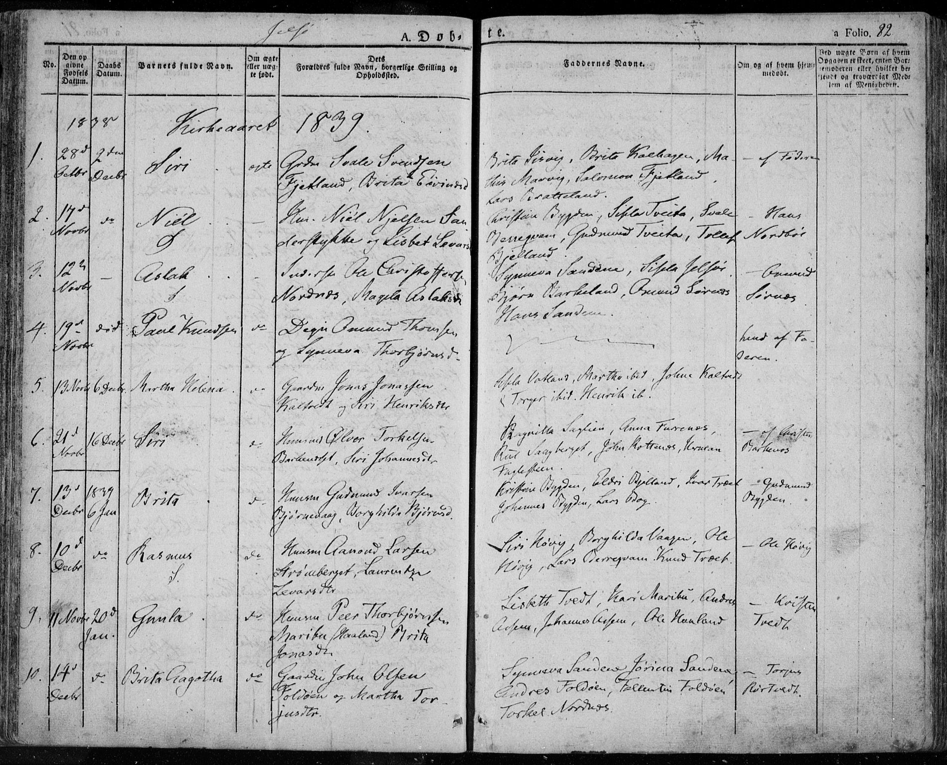 Jelsa sokneprestkontor, AV/SAST-A-101842/01/IV: Parish register (official) no. A 6.1, 1828-1853, p. 82