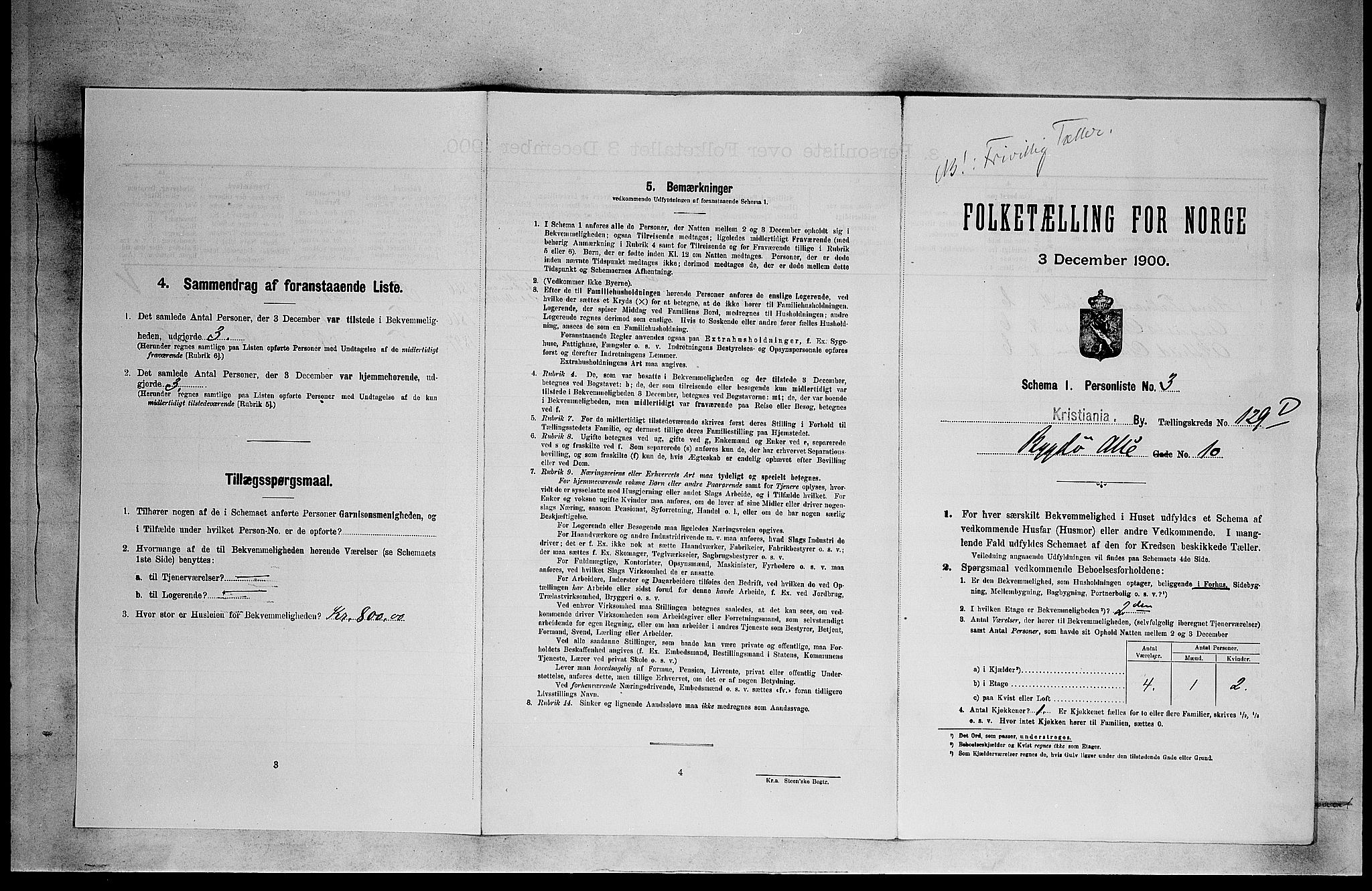 SAO, 1900 census for Kristiania, 1900, p. 9713