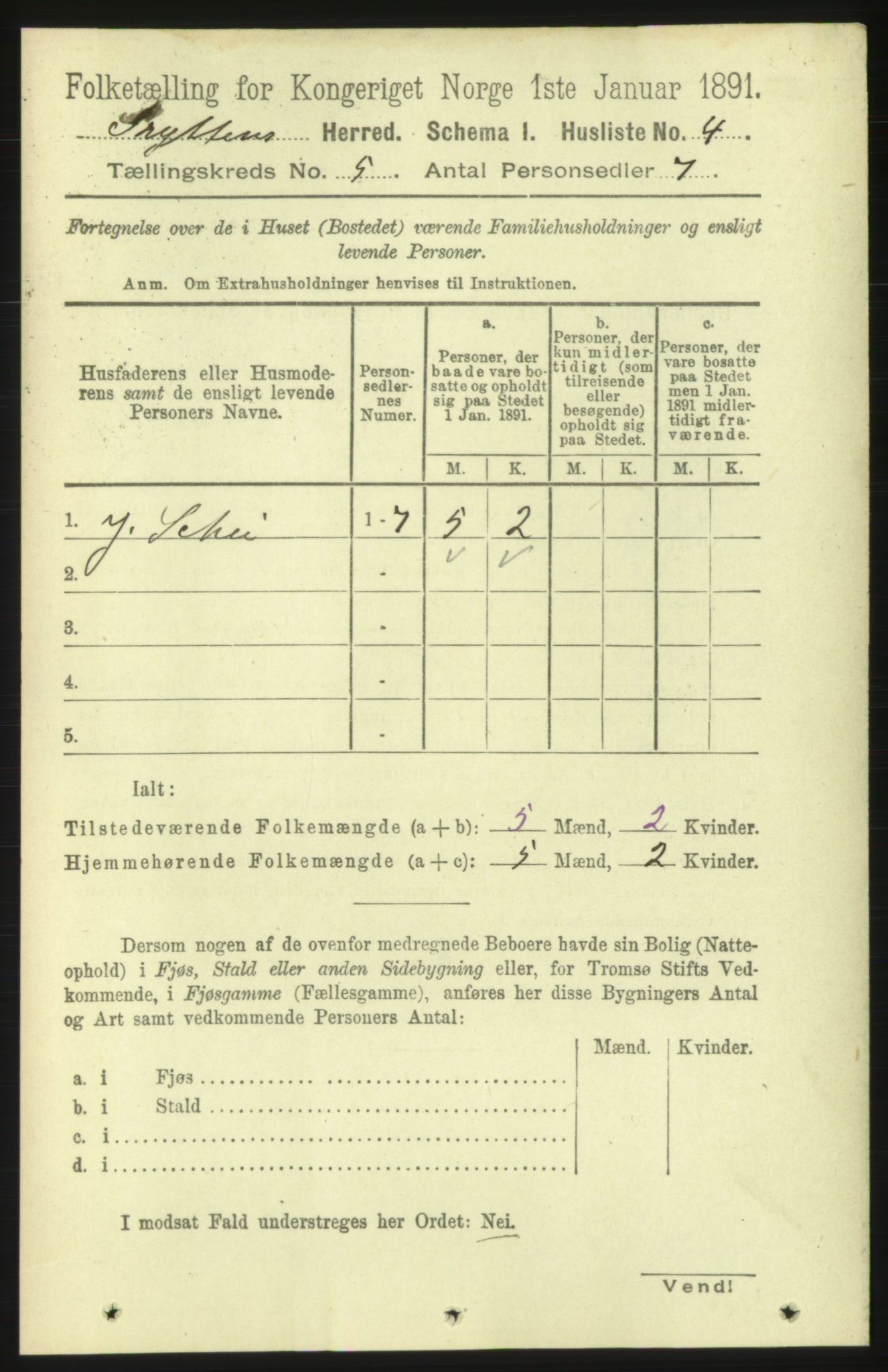 RA, 1891 census for 1539 Grytten, 1891, p. 1566