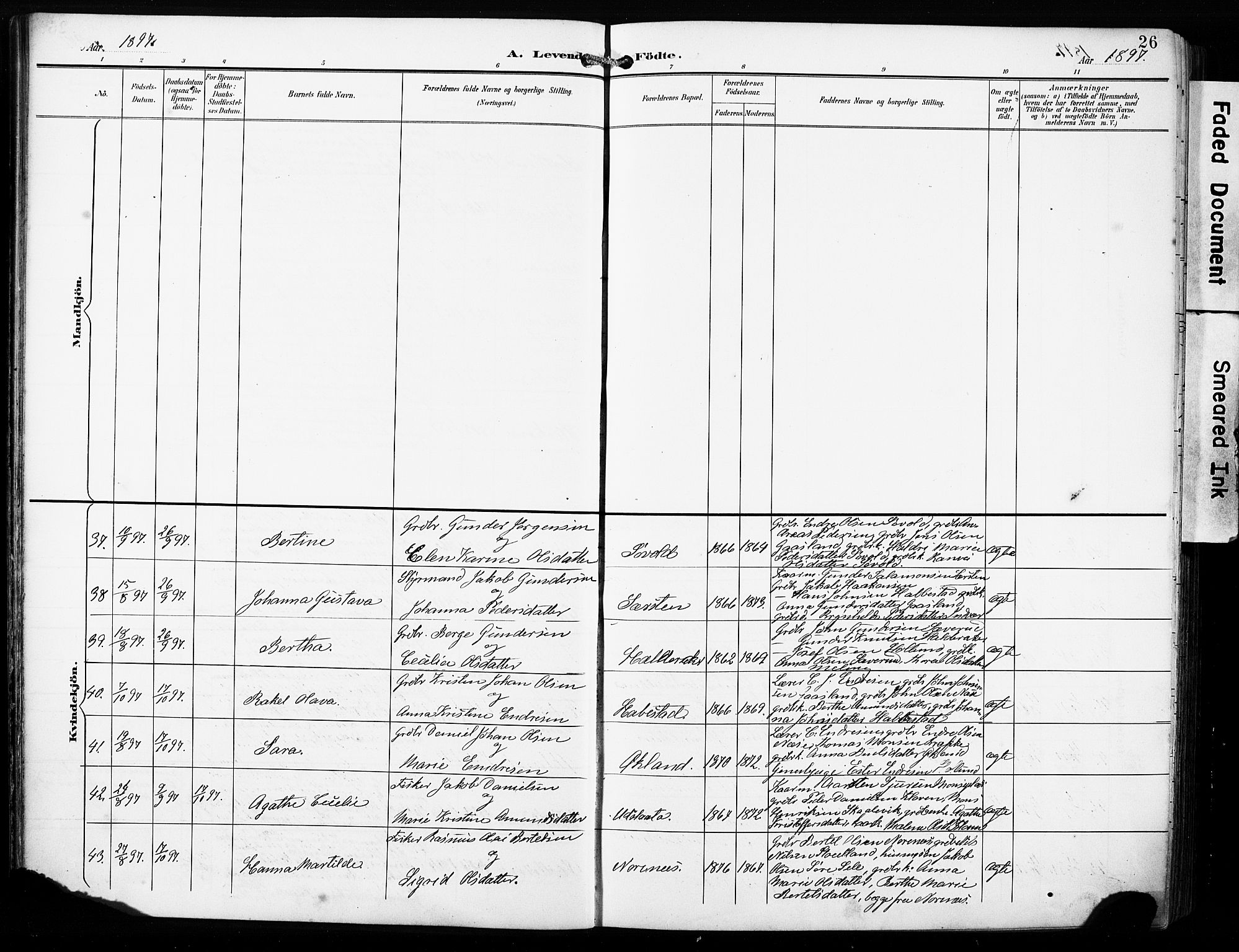 Finnås sokneprestembete, AV/SAB-A-99925/H/Ha/Haa/Haac/L0002: Parish register (official) no. C 2, 1895-1904, p. 26