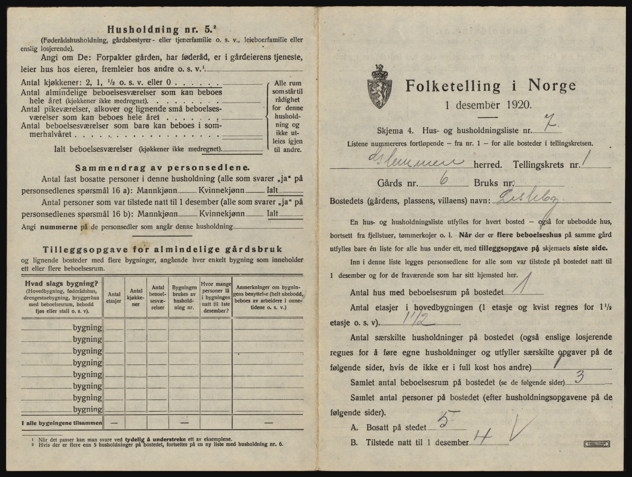 SAO, 1920 census for Glemmen, 1920, p. 71