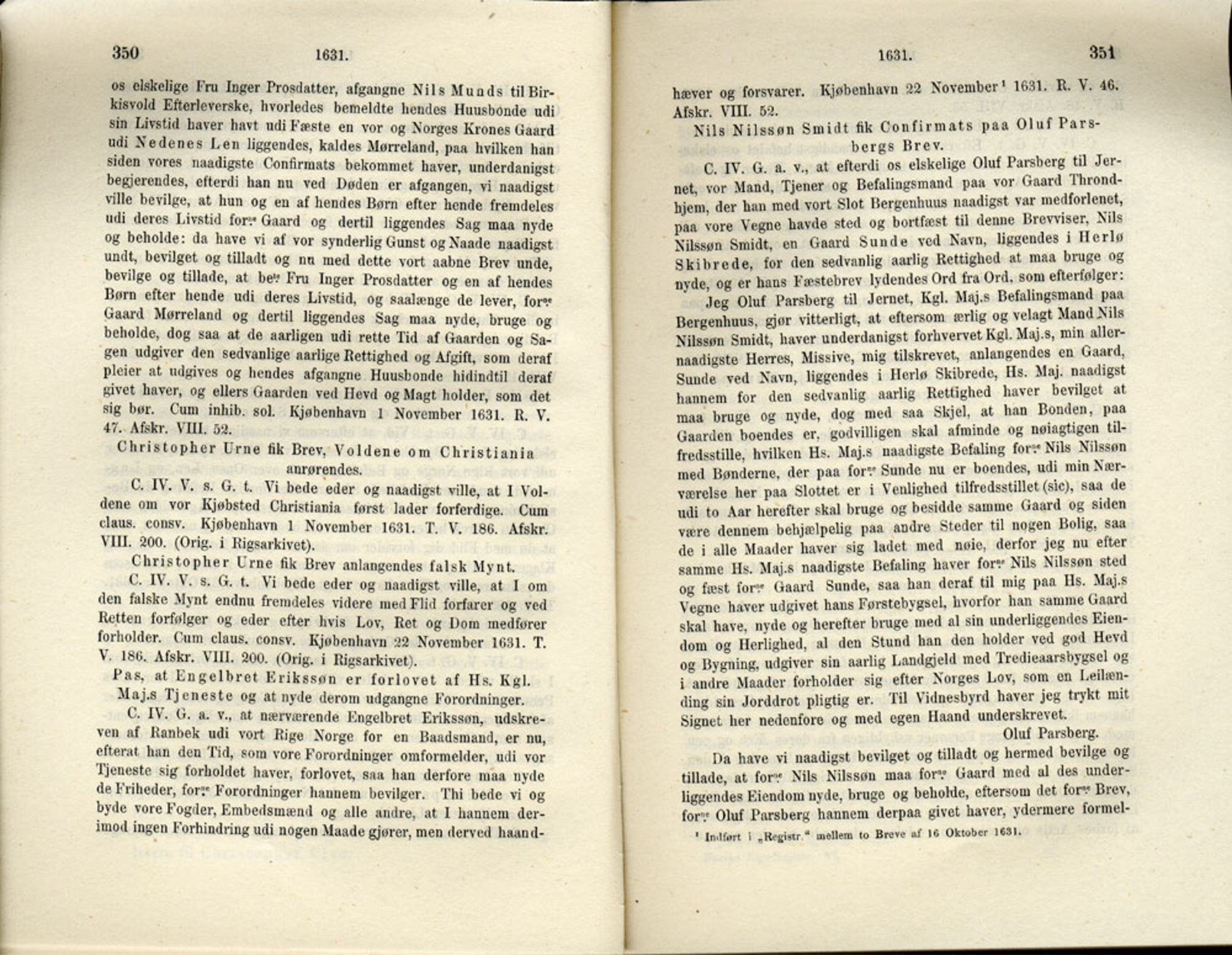 Publikasjoner utgitt av Det Norske Historiske Kildeskriftfond, PUBL/-/-/-: Norske Rigs-Registranter, bind 6, 1628-1634, p. 350-351