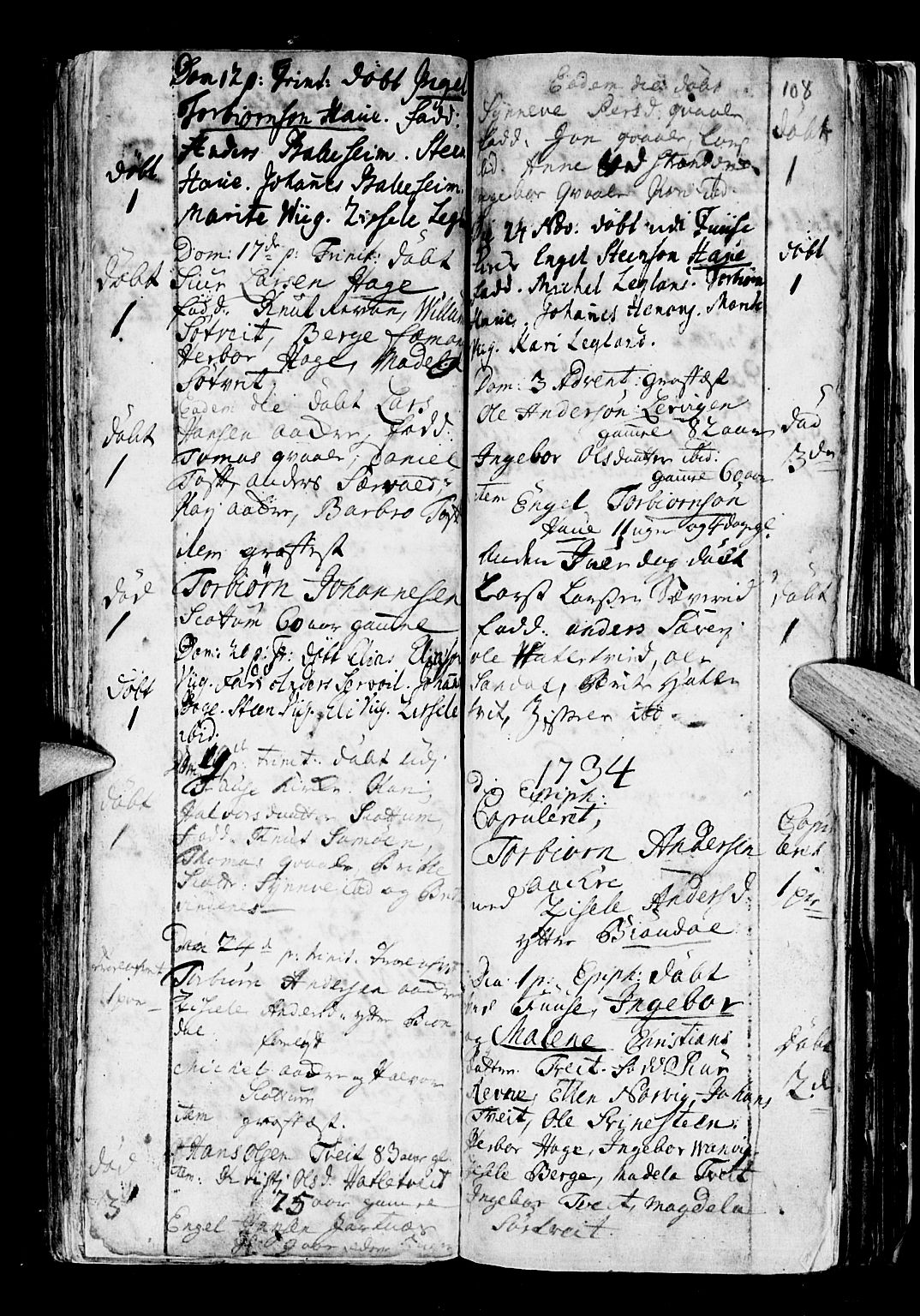 Os sokneprestembete, SAB/A-99929: Parish register (official) no. A 5, 1669-1760, p. 108