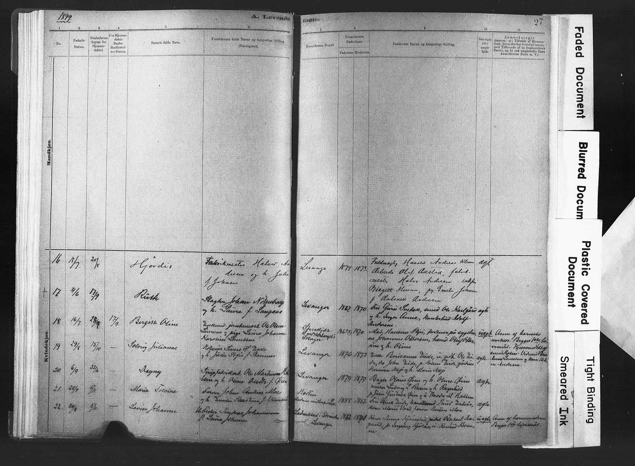 Ministerialprotokoller, klokkerbøker og fødselsregistre - Nord-Trøndelag, SAT/A-1458/720/L0189: Parish register (official) no. 720A05, 1880-1911, p. 27