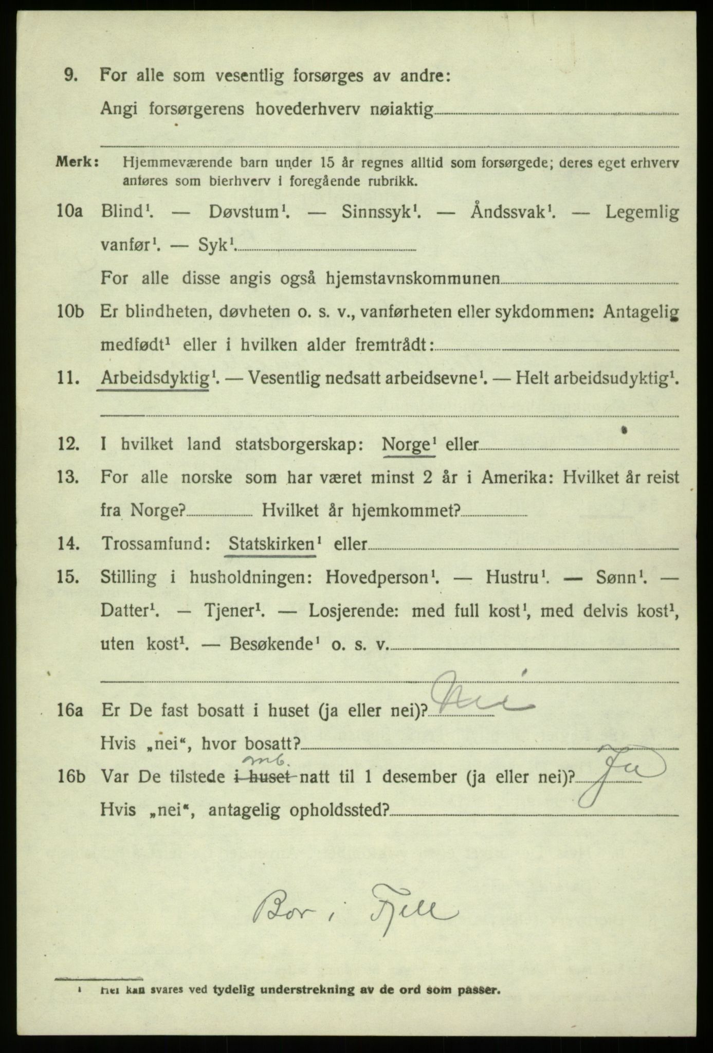 SAB, 1920 census for Hosanger, 1920, p. 2334