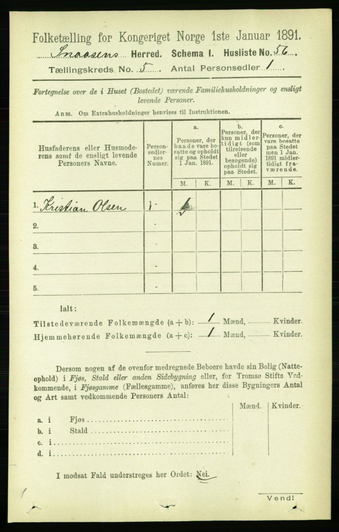 RA, 1891 census for 1736 Snåsa, 1891, p. 1469