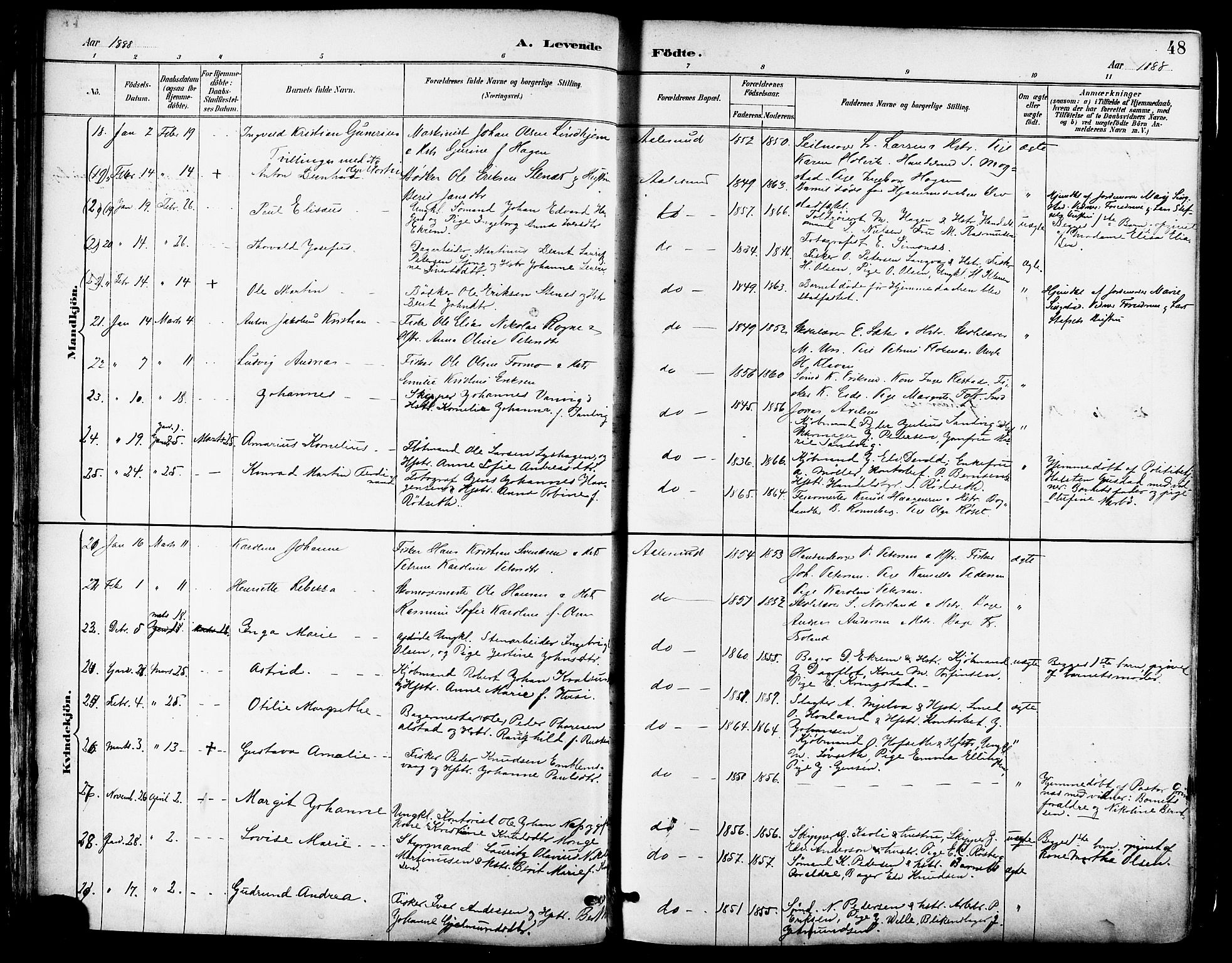 Ministerialprotokoller, klokkerbøker og fødselsregistre - Møre og Romsdal, AV/SAT-A-1454/529/L0455: Parish register (official) no. 529A05, 1885-1893, p. 48