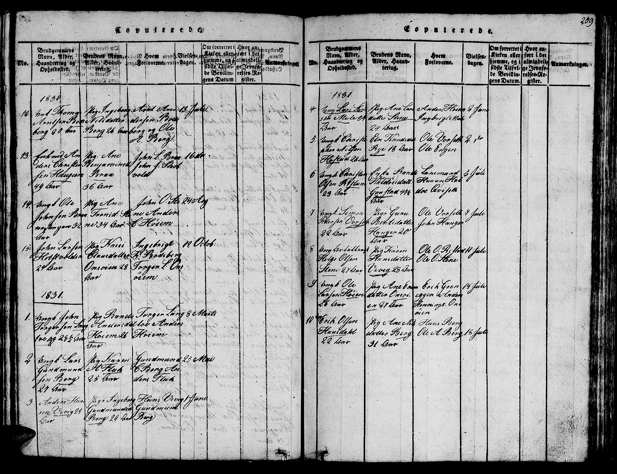 Ministerialprotokoller, klokkerbøker og fødselsregistre - Sør-Trøndelag, SAT/A-1456/612/L0385: Parish register (copy) no. 612C01, 1816-1845, p. 209
