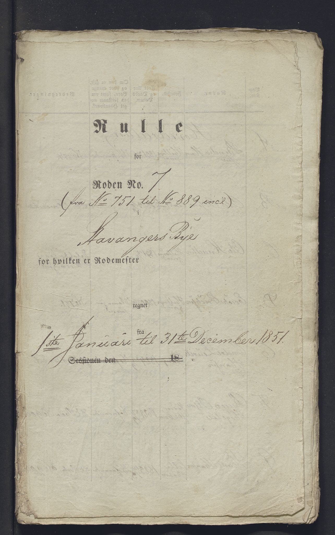 Innrulleringssjefen i Bergen, Avd. III. Bergen og Stavanger 1805-1850, SAB/A-100467/H/Ha/L0009: Mannskapsruller, 1851-1852, p. 163