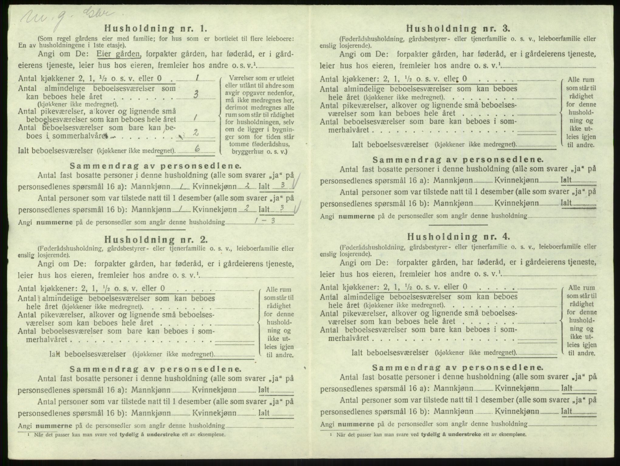 SAB, 1920 census for Hyllestad, 1920, p. 564