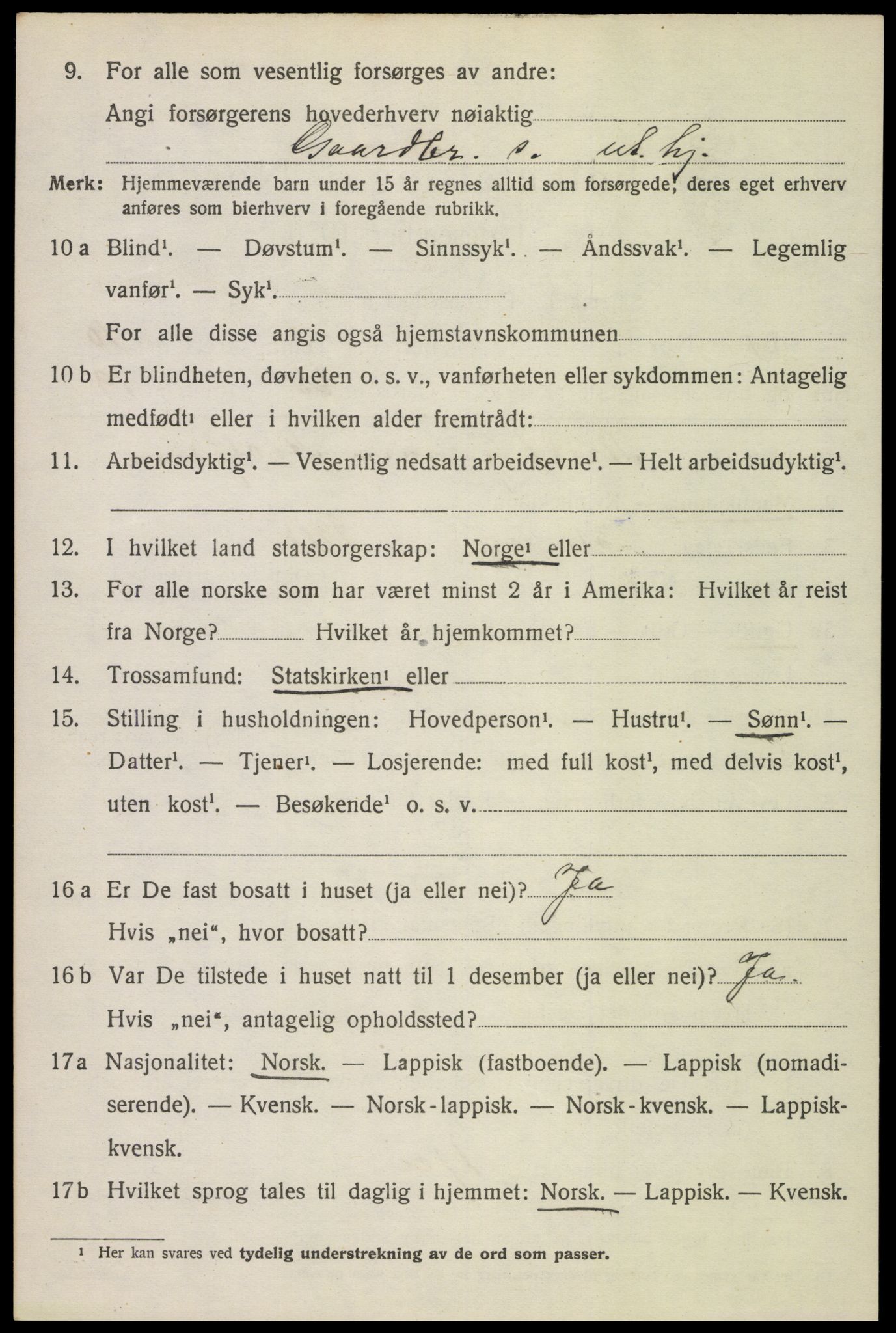 SAT, 1920 census for Bø, 1920, p. 8775