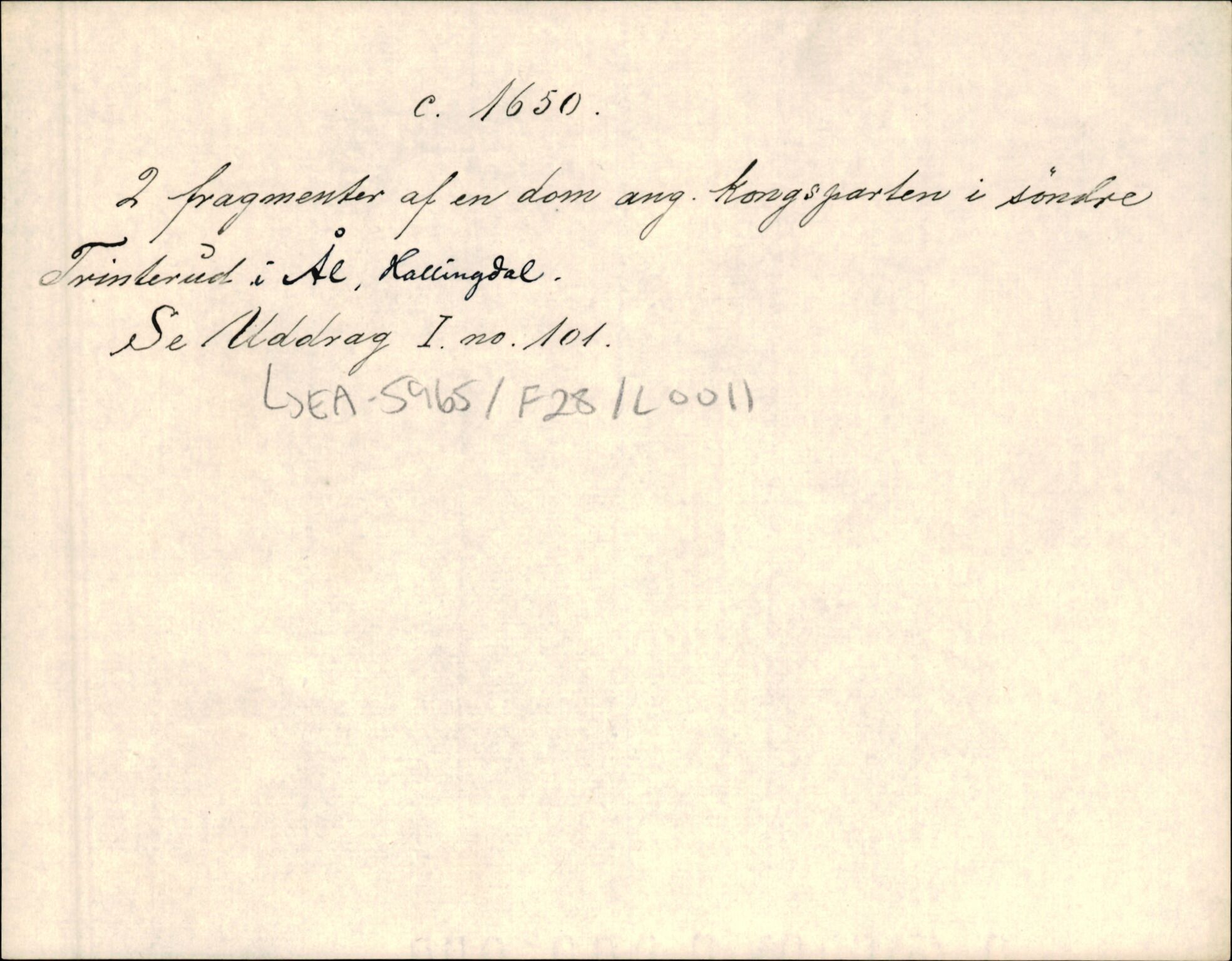 Riksarkivets diplomsamling, AV/RA-EA-5965/F35/F35d/L0004: Innlånte diplomer, seddelregister, 1643-1660, p. 263
