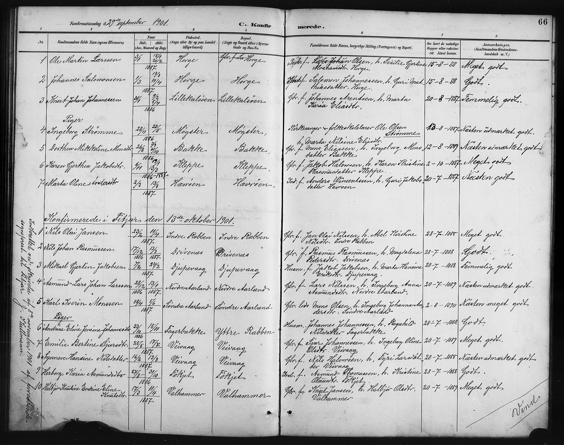 Austevoll Sokneprestembete, SAB/A-74201/H/Hab: Parish register (copy) no. B 4, 1889-1901, p. 66