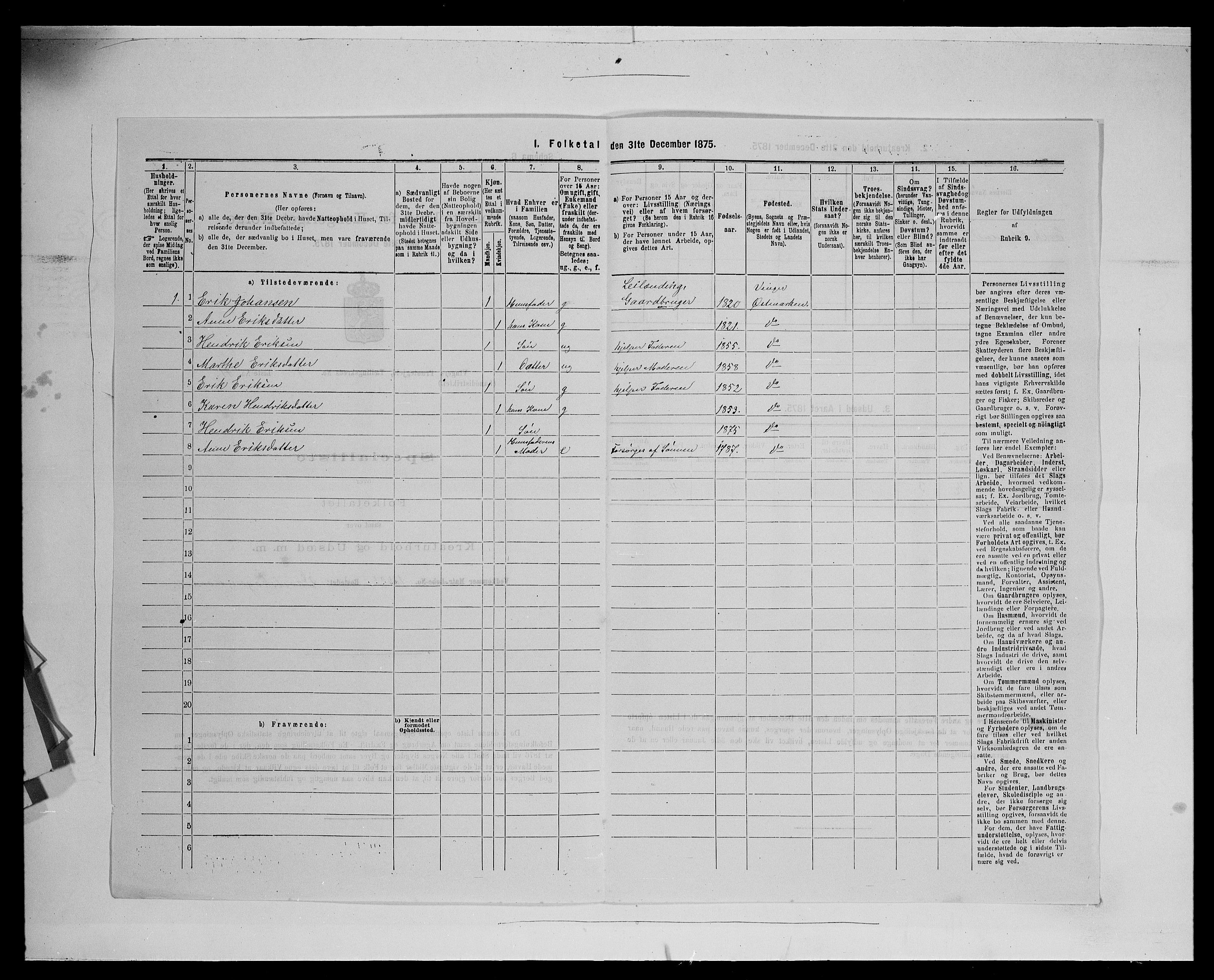 SAH, 1875 census for 0421L Vinger/Vinger og Austmarka, 1875, p. 1236