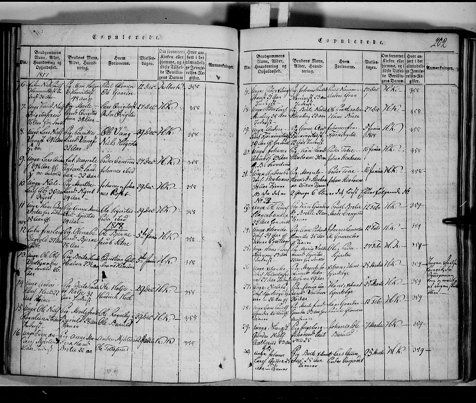 Toten prestekontor, SAH/PREST-102/H/Ha/Hab/L0001: Parish register (copy) no. 1, 1814-1820, p. 202