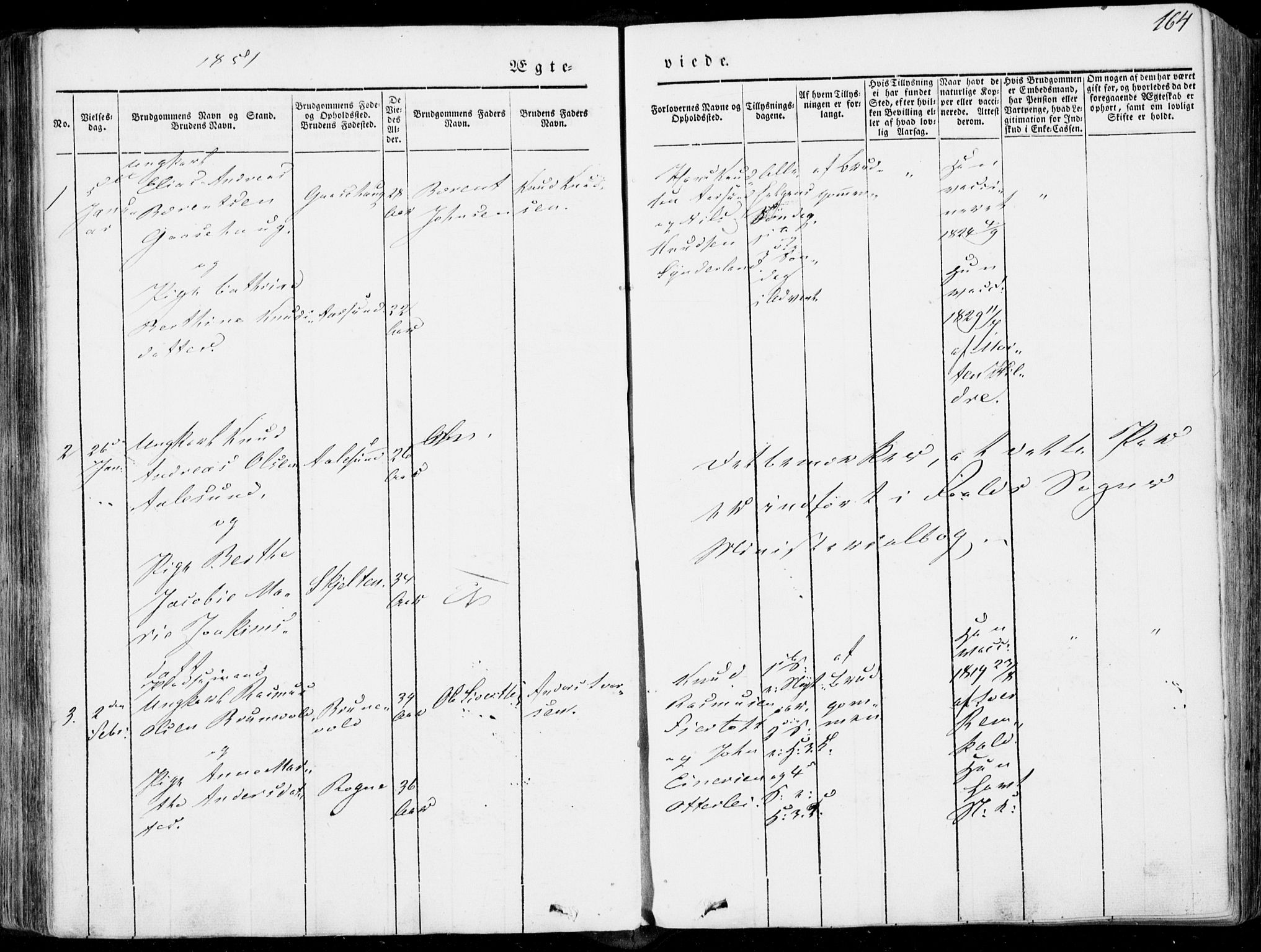 Ministerialprotokoller, klokkerbøker og fødselsregistre - Møre og Romsdal, SAT/A-1454/536/L0497: Parish register (official) no. 536A06, 1845-1865, p. 164
