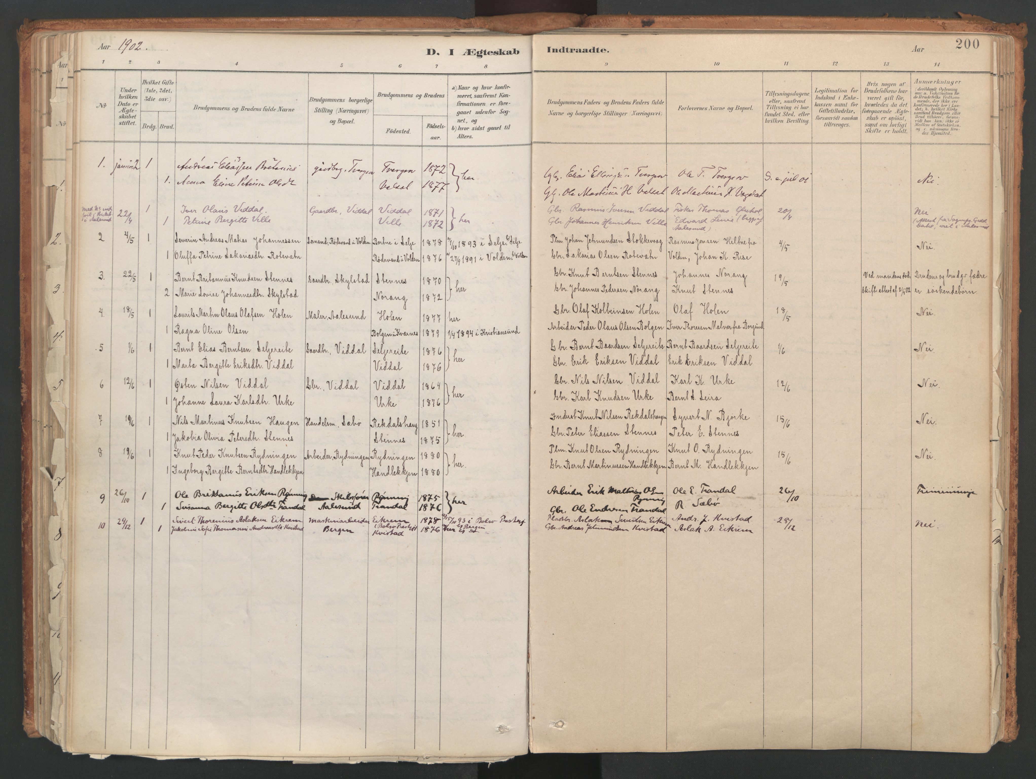 Ministerialprotokoller, klokkerbøker og fødselsregistre - Møre og Romsdal, SAT/A-1454/515/L0211: Parish register (official) no. 515A07, 1886-1910, p. 200