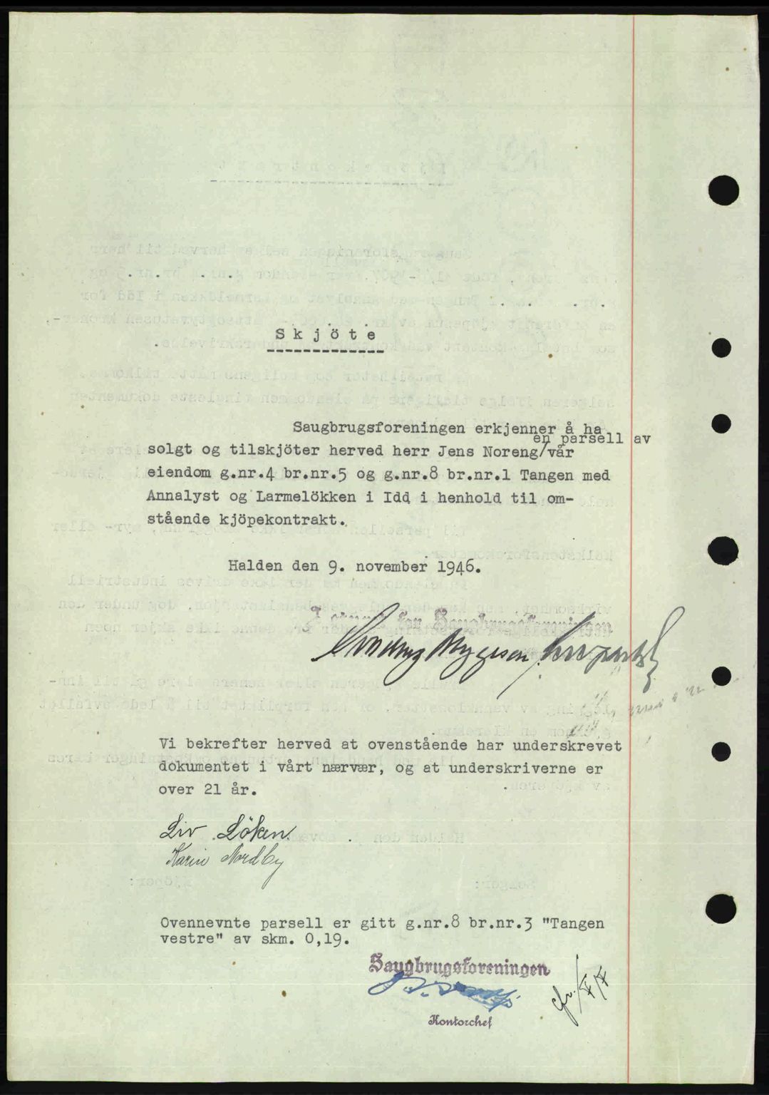 Idd og Marker sorenskriveri, AV/SAO-A-10283/G/Gb/Gbb/L0008: Mortgage book no. A8, 1946-1946, Diary no: : 1498/1946