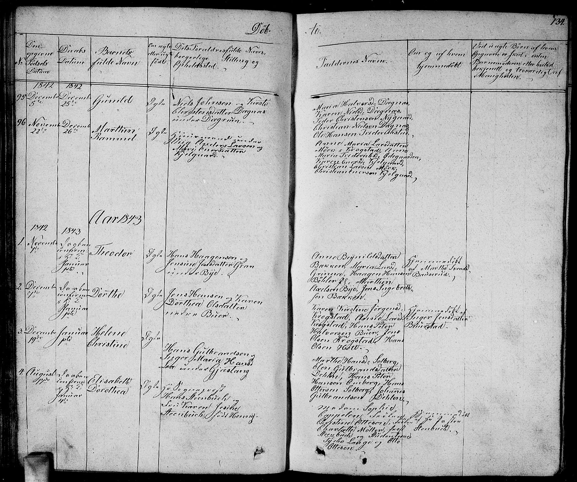 Enebakk prestekontor Kirkebøker, SAO/A-10171c/G/Ga/L0003: Parish register (copy) no. I 3, 1833-1849, p. 134