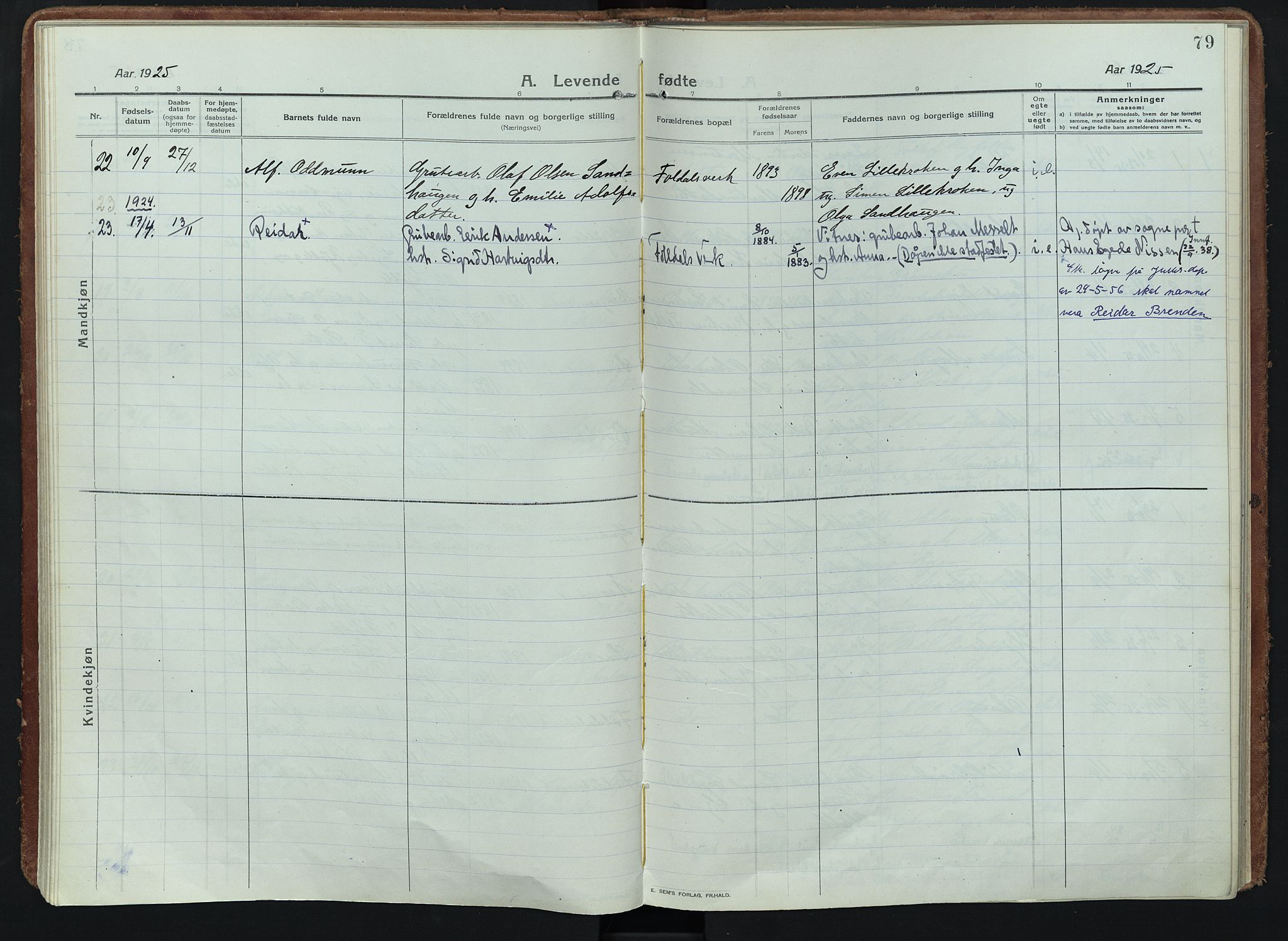 Alvdal prestekontor, AV/SAH-PREST-060/H/Ha/Haa/L0005: Parish register (official) no. 5, 1913-1930, p. 79