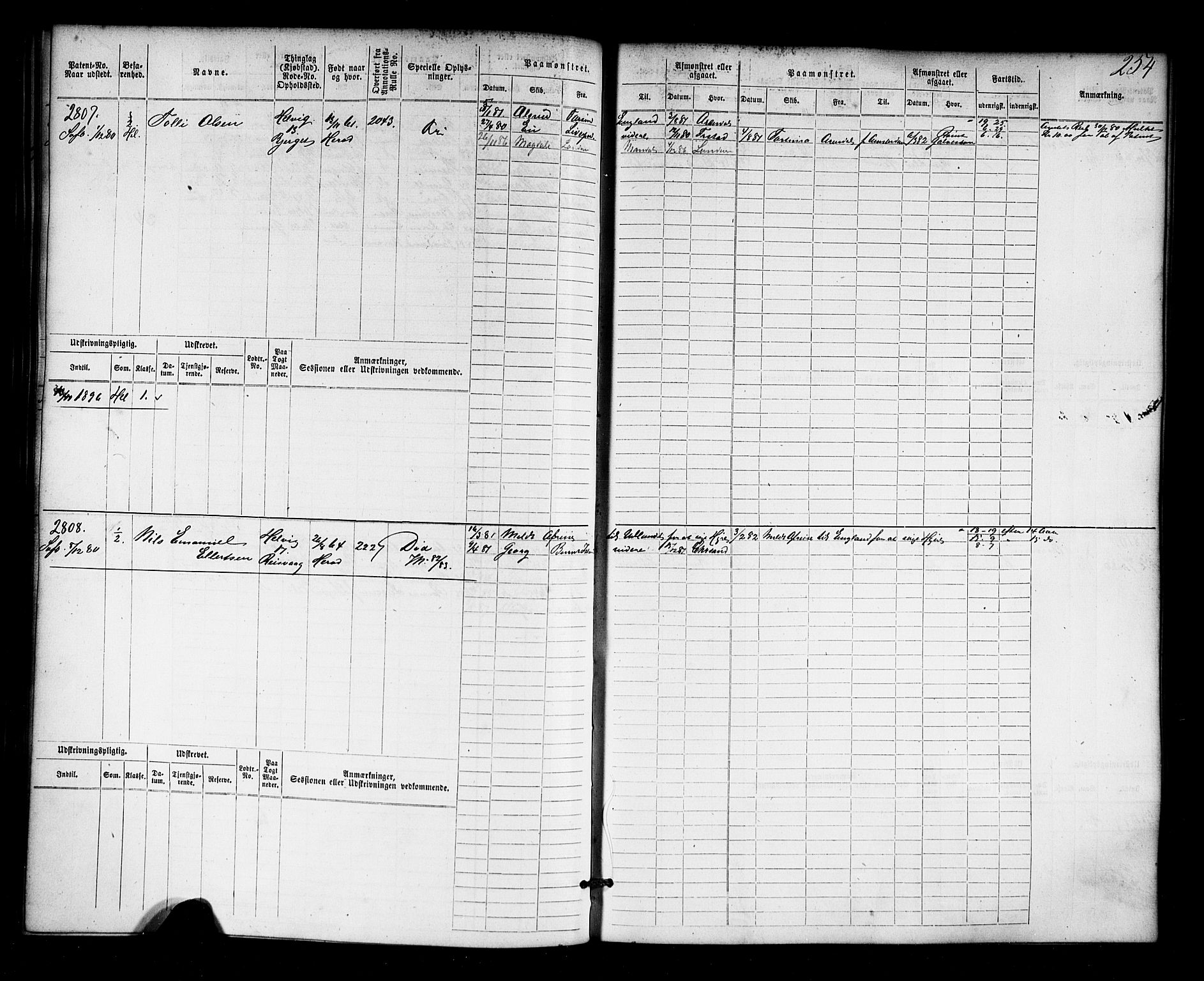 Farsund mønstringskrets, AV/SAK-2031-0017/F/Fb/L0018: Hovedrulle nr 2301-3066, Z-10, 1875-1914, p. 262