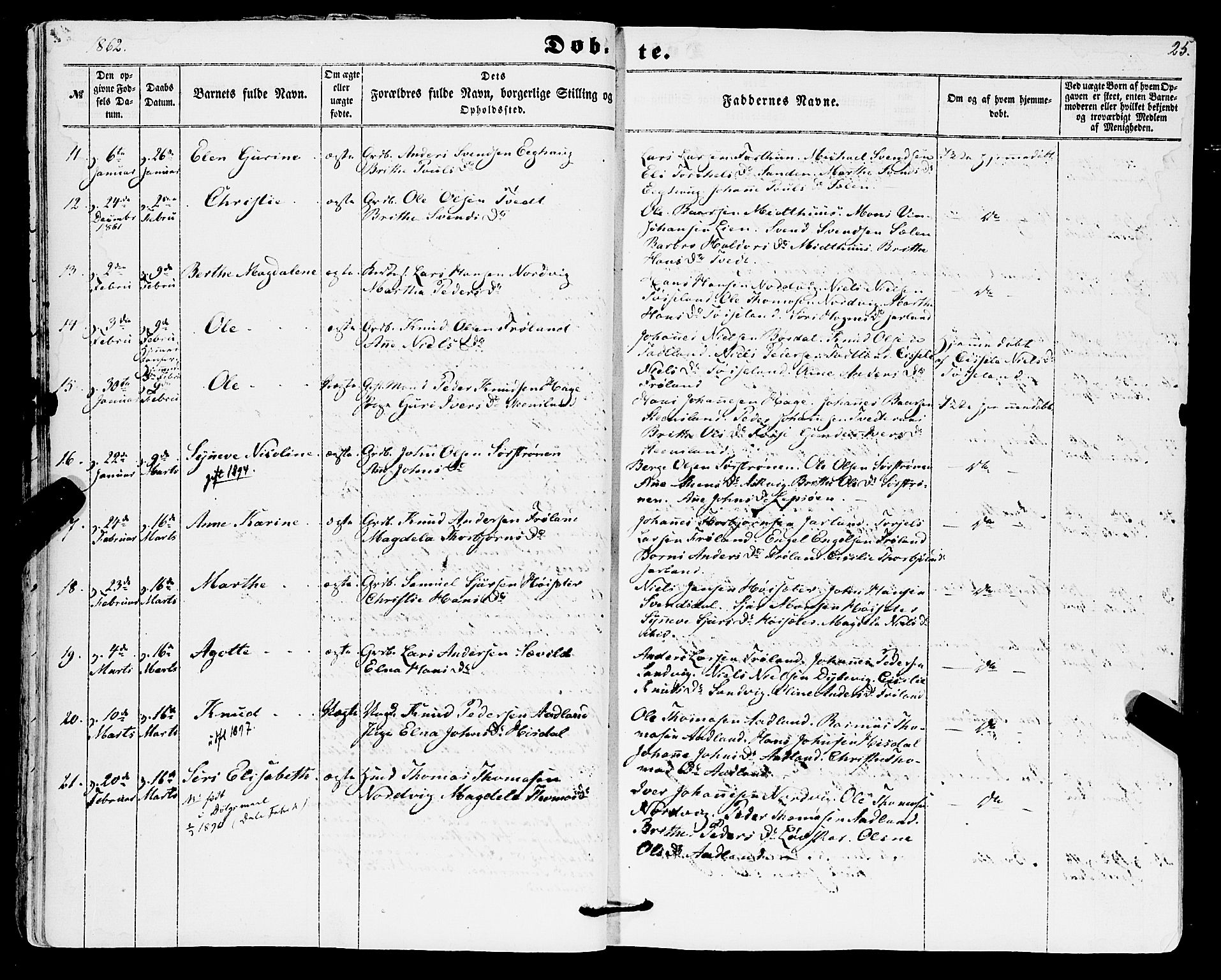 Os sokneprestembete, SAB/A-99929: Parish register (official) no. A 17, 1860-1873, p. 25