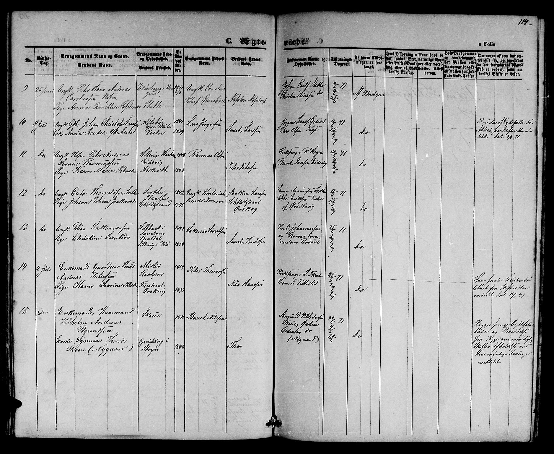 Ministerialprotokoller, klokkerbøker og fødselsregistre - Møre og Romsdal, AV/SAT-A-1454/524/L0364: Parish register (copy) no. 524C05, 1865-1879, p. 114