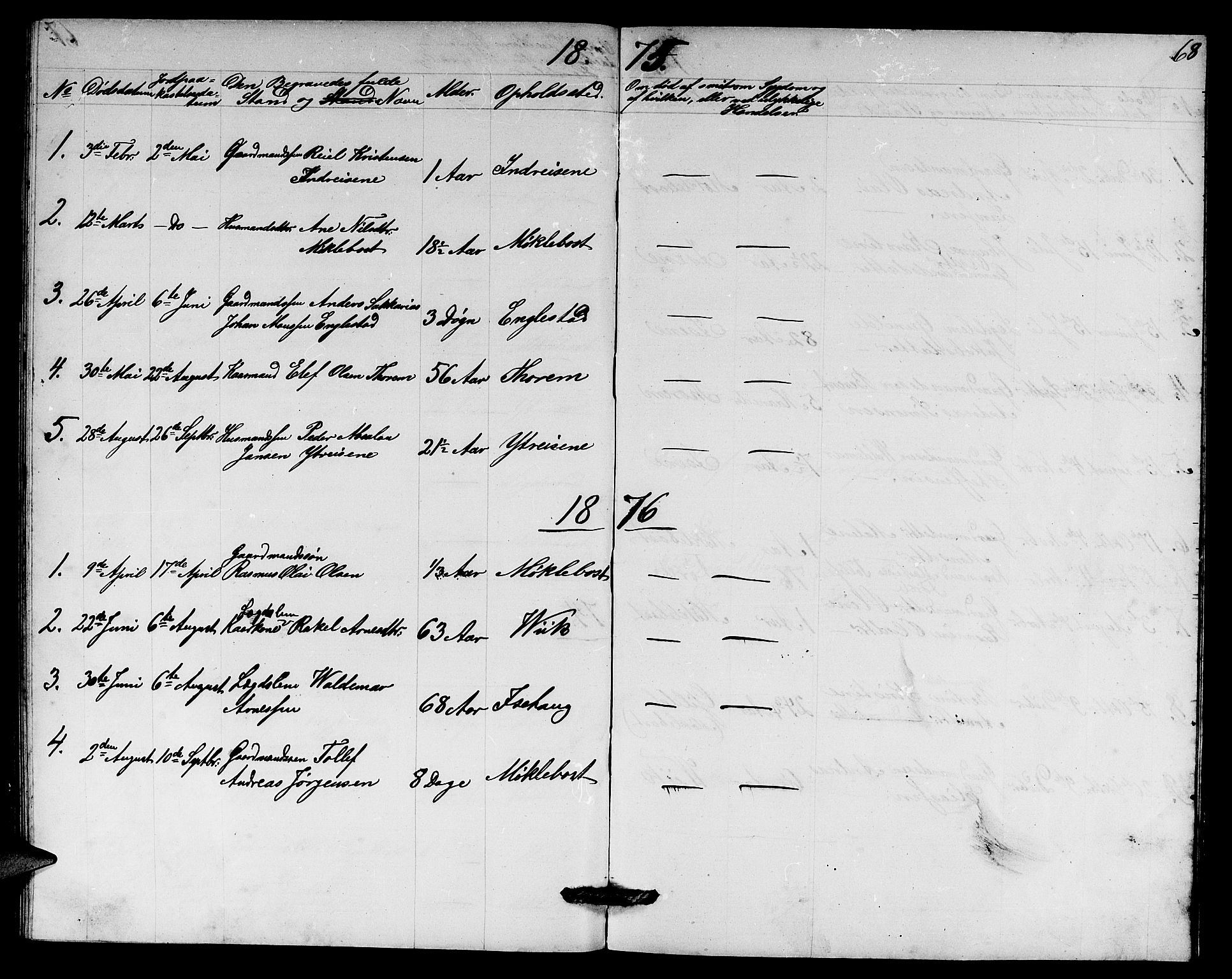 Davik sokneprestembete, AV/SAB-A-79701/H/Hab/Habd/L0001: Parish register (copy) no. D 1, 1866-1891, p. 68