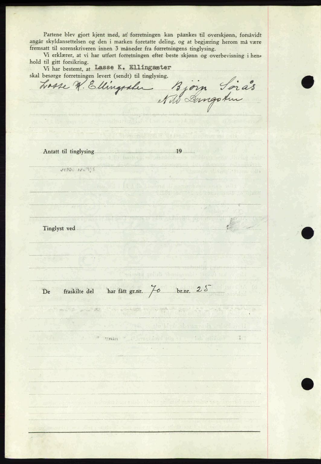 Romsdal sorenskriveri, AV/SAT-A-4149/1/2/2C: Mortgage book no. A10, 1941-1941, Diary no: : 1694/1941