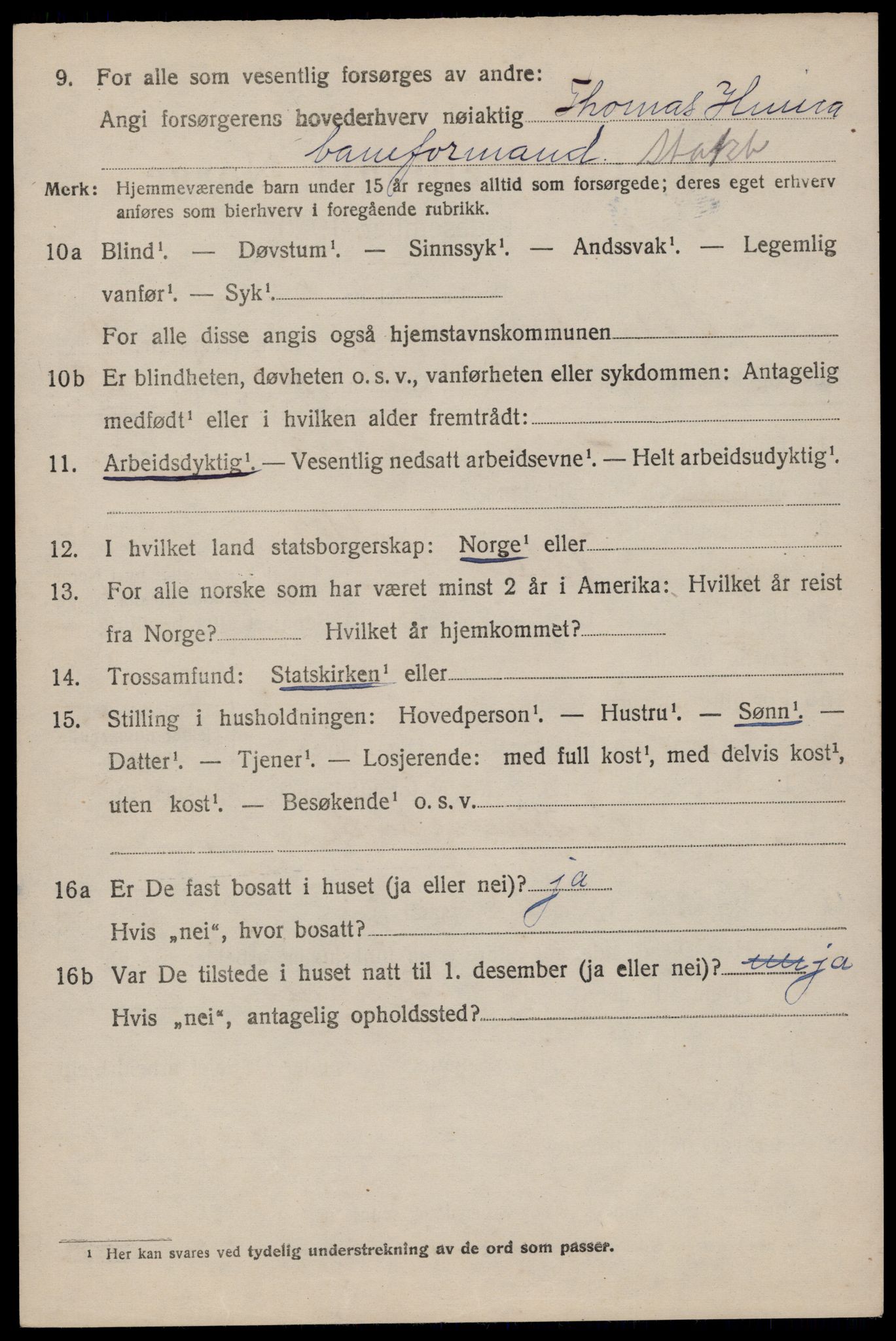 SAST, 1920 census for Hetland, 1920, p. 19958