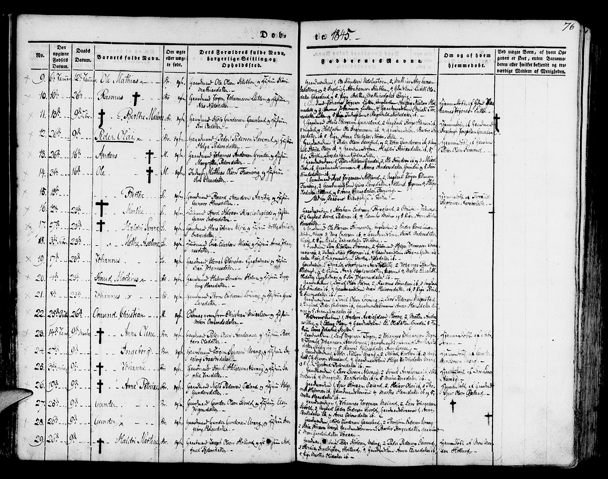 Finnås sokneprestembete, AV/SAB-A-99925/H/Ha/Haa/Haaa/L0006: Parish register (official) no. A 6, 1836-1850, p. 76