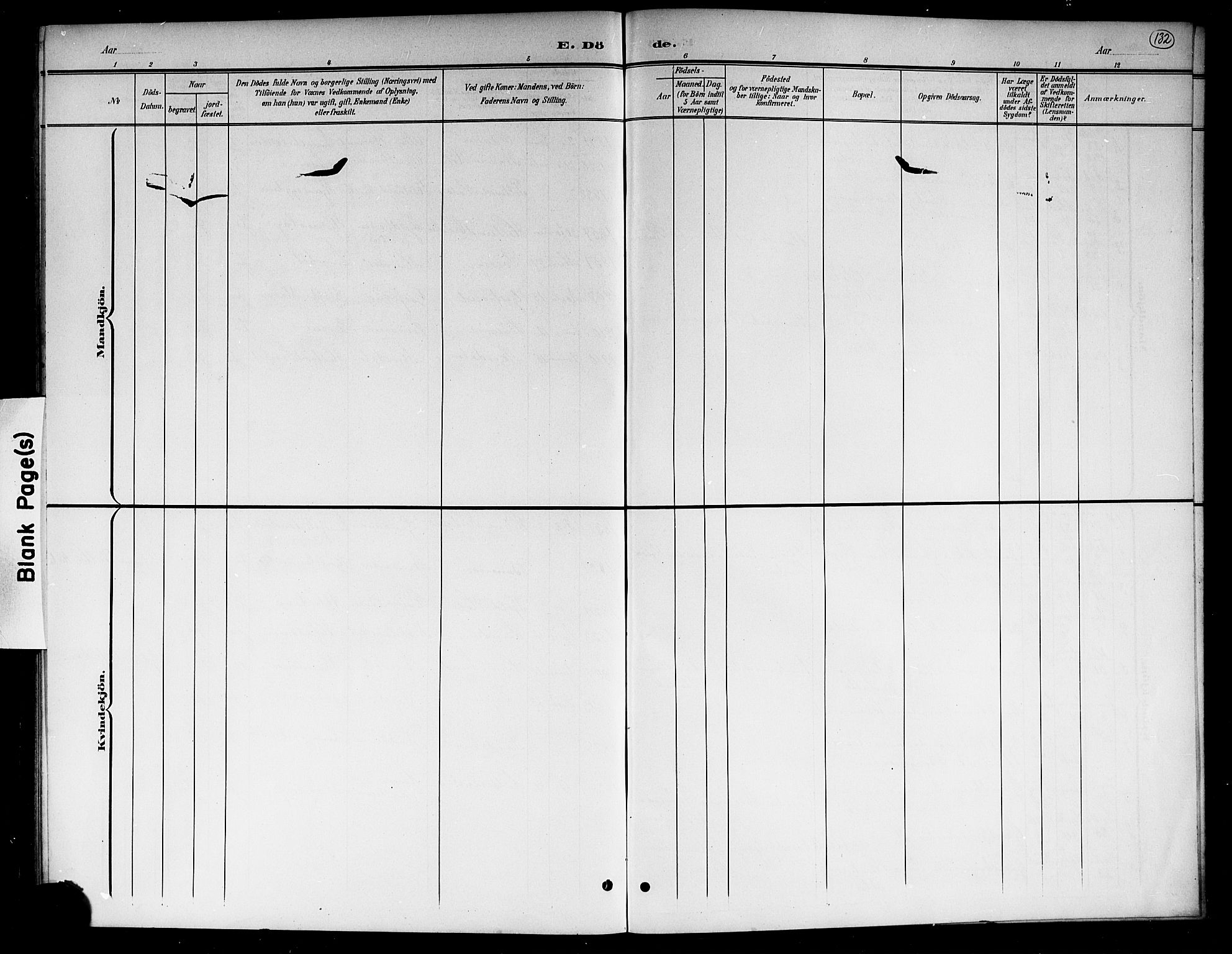 Hole kirkebøker, AV/SAKO-A-228/G/Gb/L0004: Parish register (copy) no. II 4, 1901-1916, p. 132