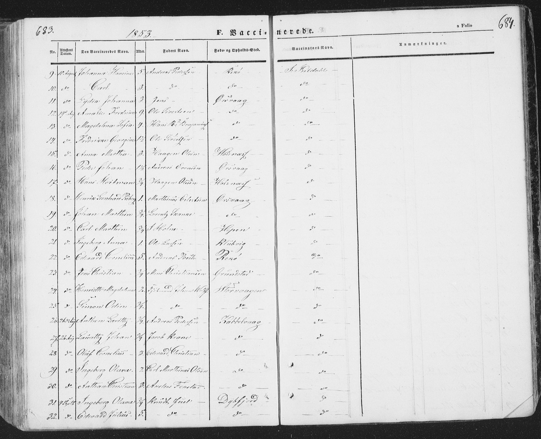 Ministerialprotokoller, klokkerbøker og fødselsregistre - Nordland, AV/SAT-A-1459/874/L1072: Parish register (copy) no. 874C01, 1843-1859, p. 683-684