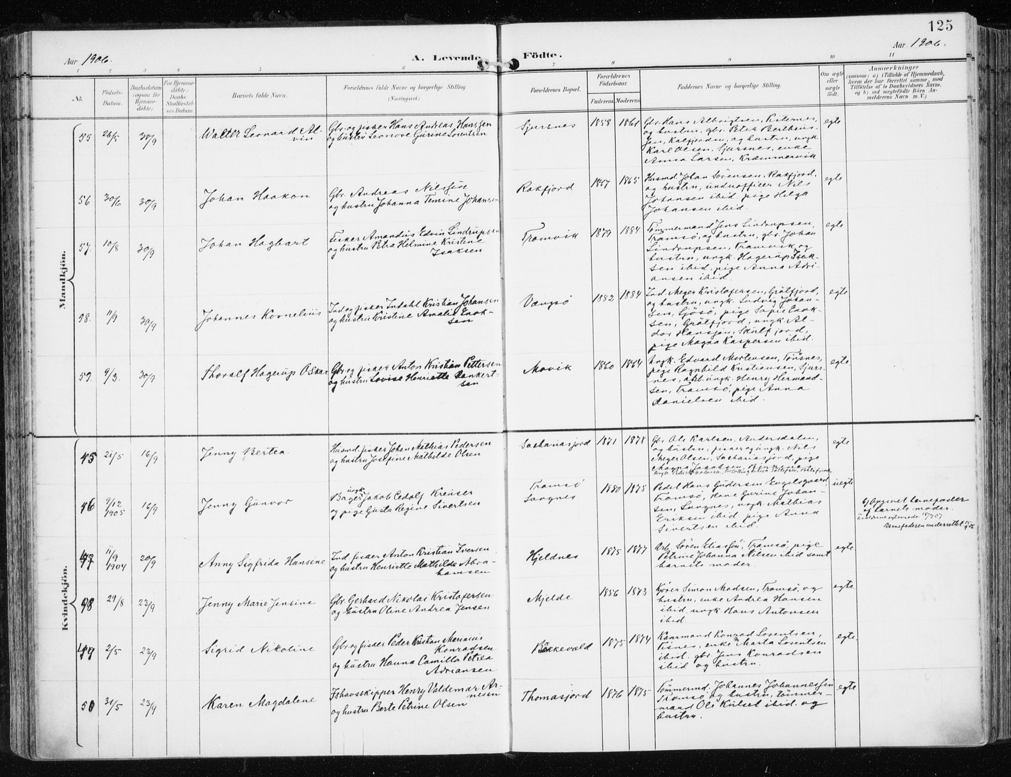 Tromsøysund sokneprestkontor, AV/SATØ-S-1304/G/Ga/L0006kirke: Parish register (official) no. 6, 1897-1906, p. 125