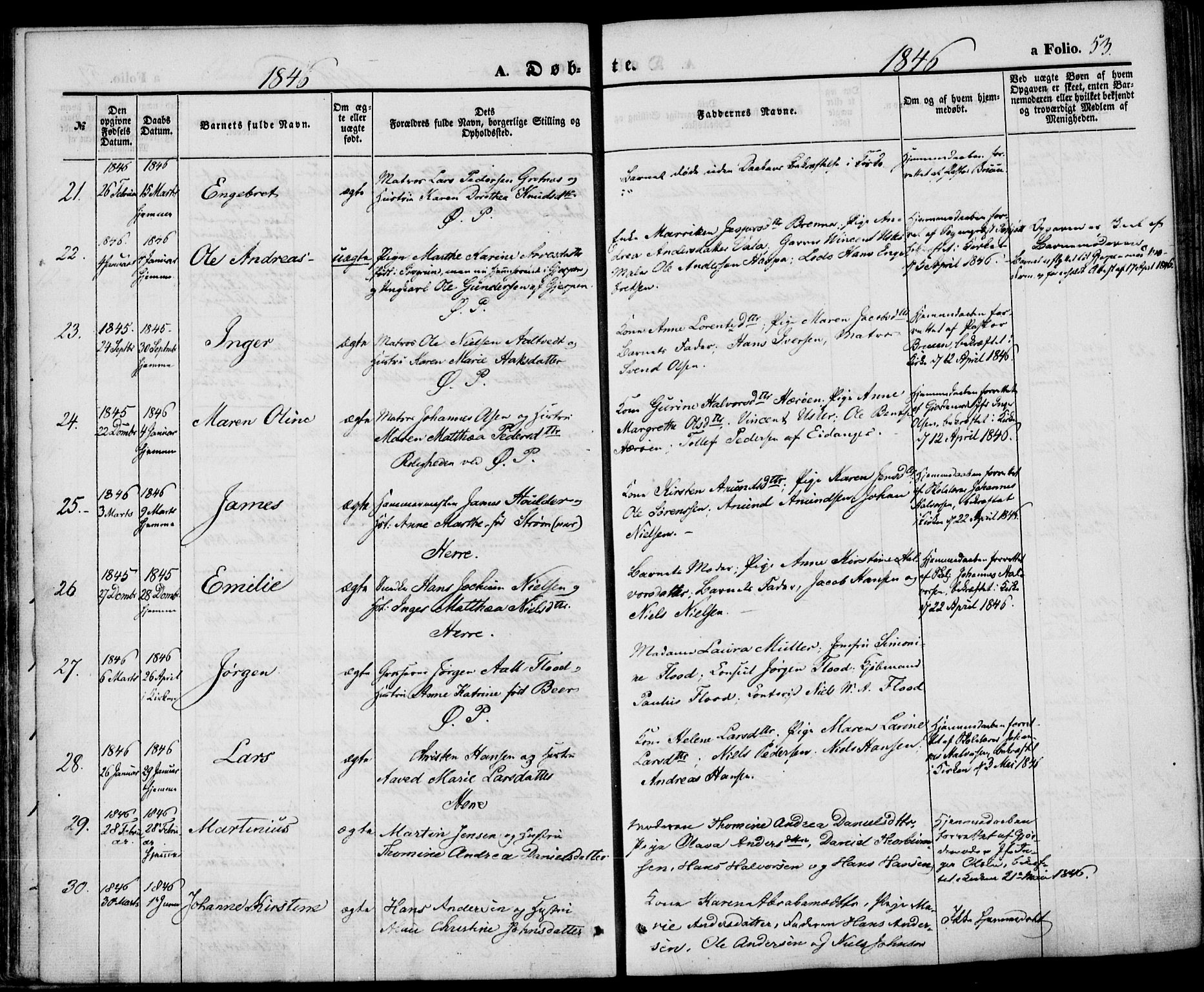 Porsgrunn kirkebøker , AV/SAKO-A-104/F/Fa/L0006: Parish register (official) no. 6, 1841-1857, p. 53