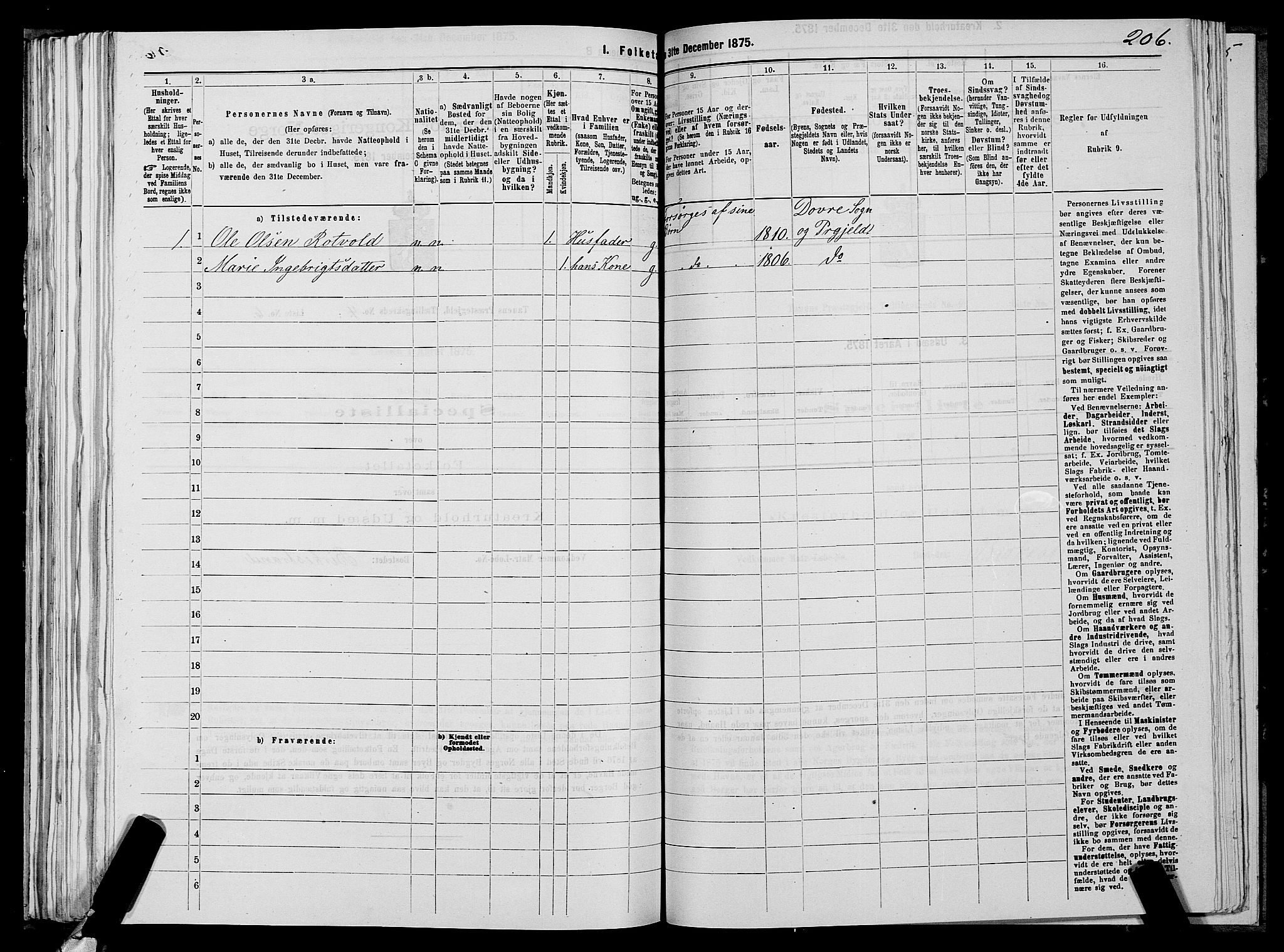 SATØ, 1875 census for 2025P Tana, 1875, p. 1206