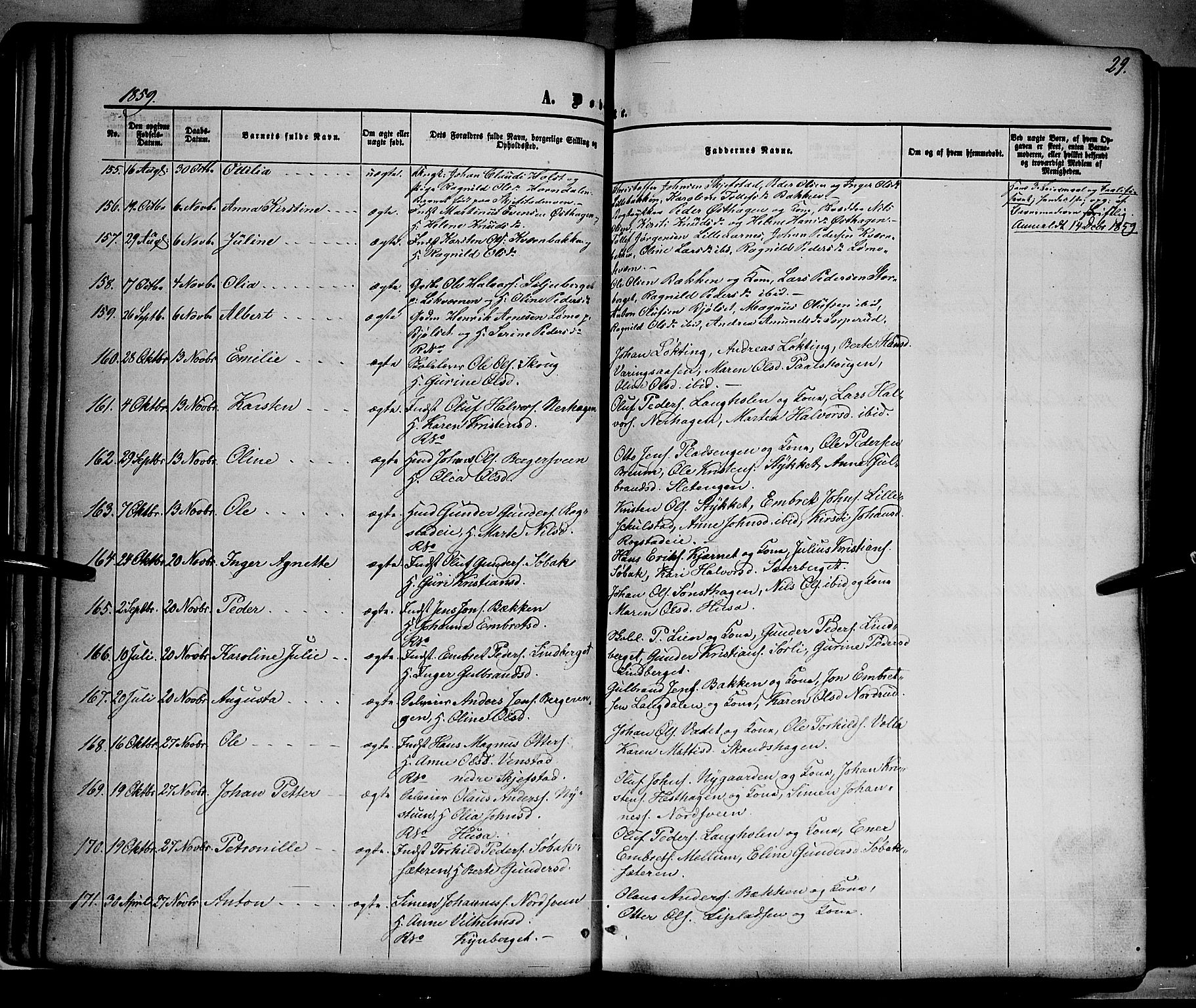 Elverum prestekontor, AV/SAH-PREST-044/H/Ha/Haa/L0010: Parish register (official) no. 10, 1857-1868, p. 29