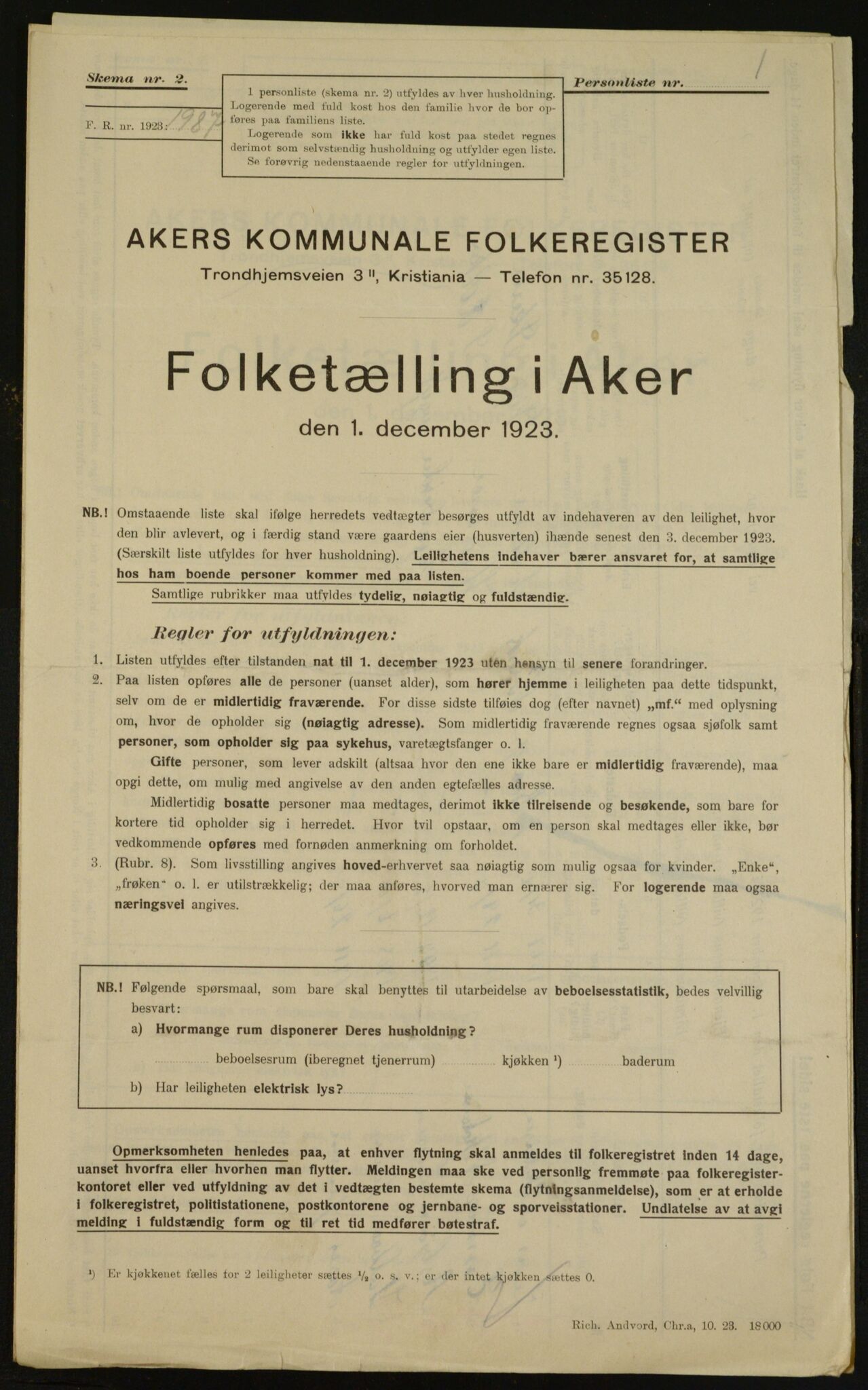 , Municipal Census 1923 for Aker, 1923, p. 35370