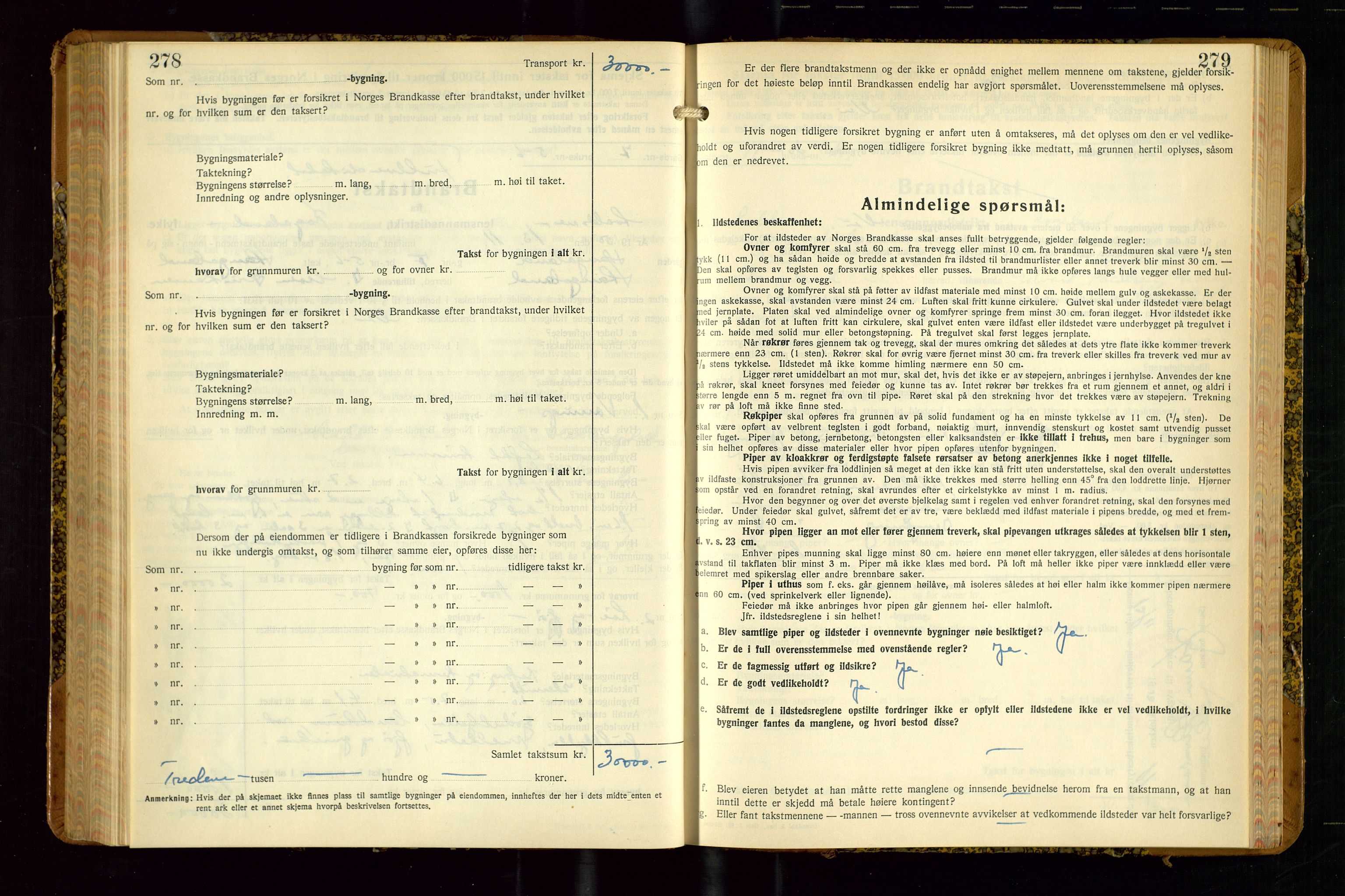 Avaldsnes lensmannskontor, SAST/A-100286/Gob/L0002: "Branntakstprotokoll for Avaldsnes lensmannsdistrikt Rogaland fylke", 1940-1950, p. 278-279