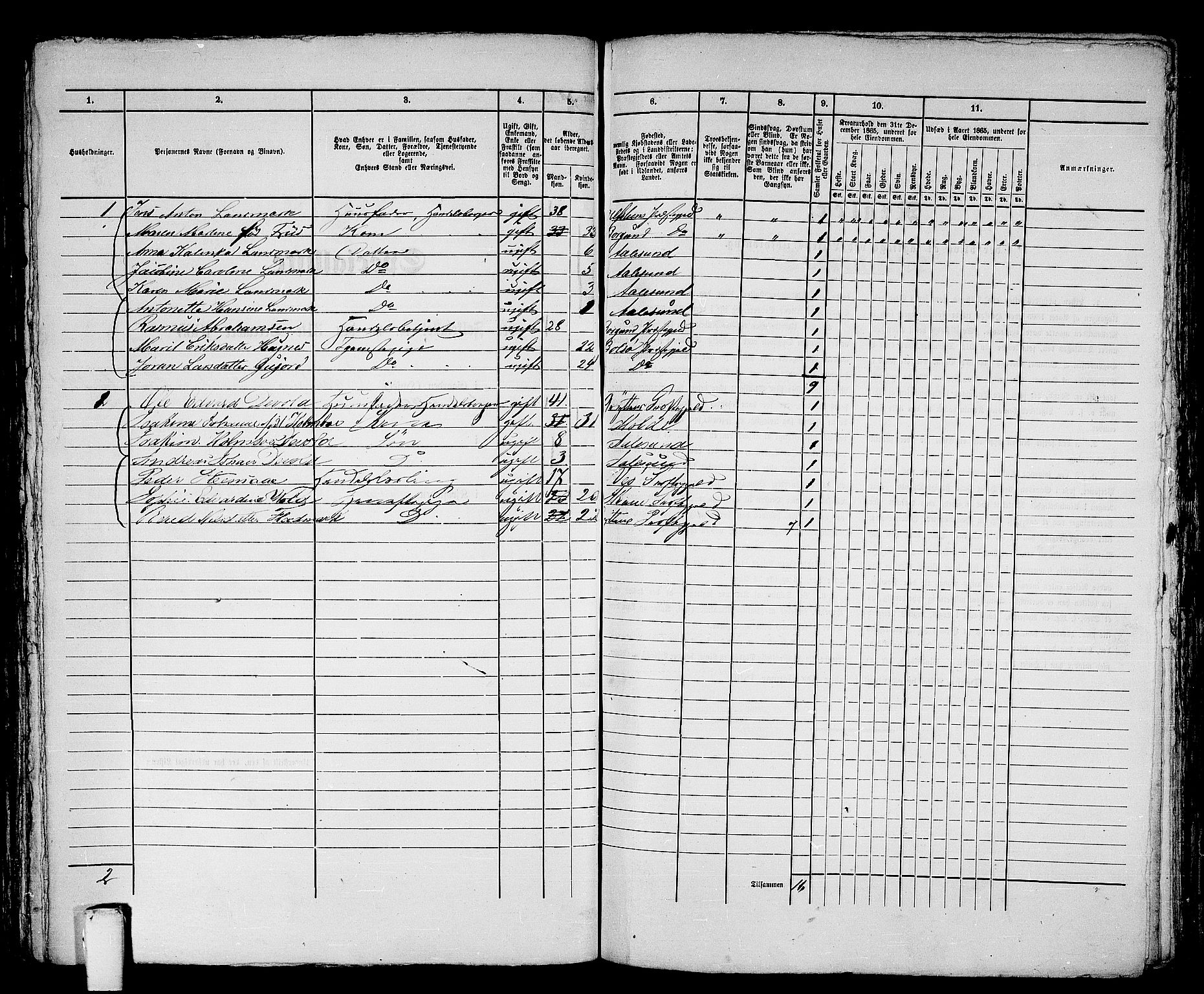 RA, 1865 census for Ålesund, 1865, p. 298